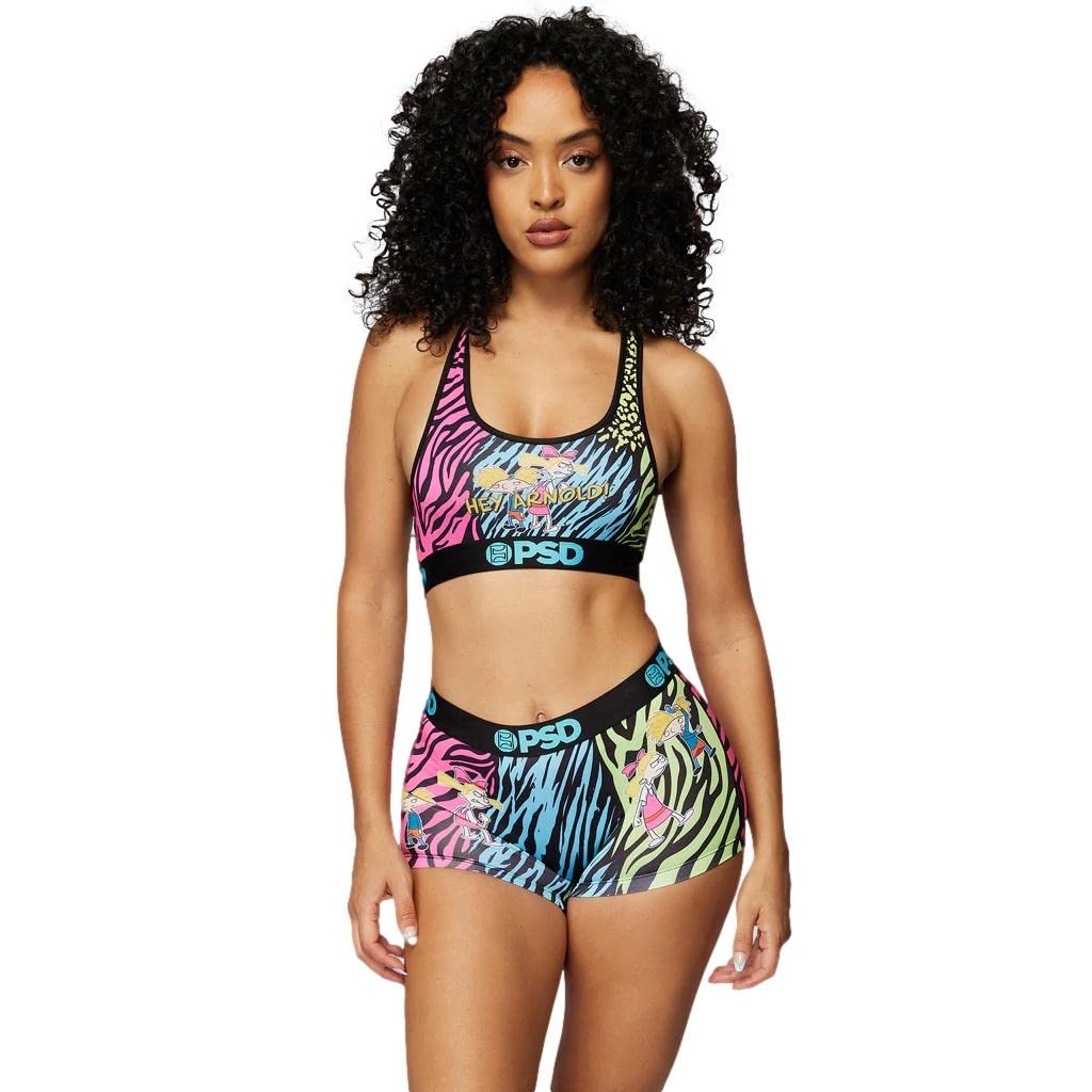 PSD Women's Hey Arnold Racerback Sports Bra - Breathable Microfiber Workout Bra for Running, Yoga & Gym - High Support Activewear Top