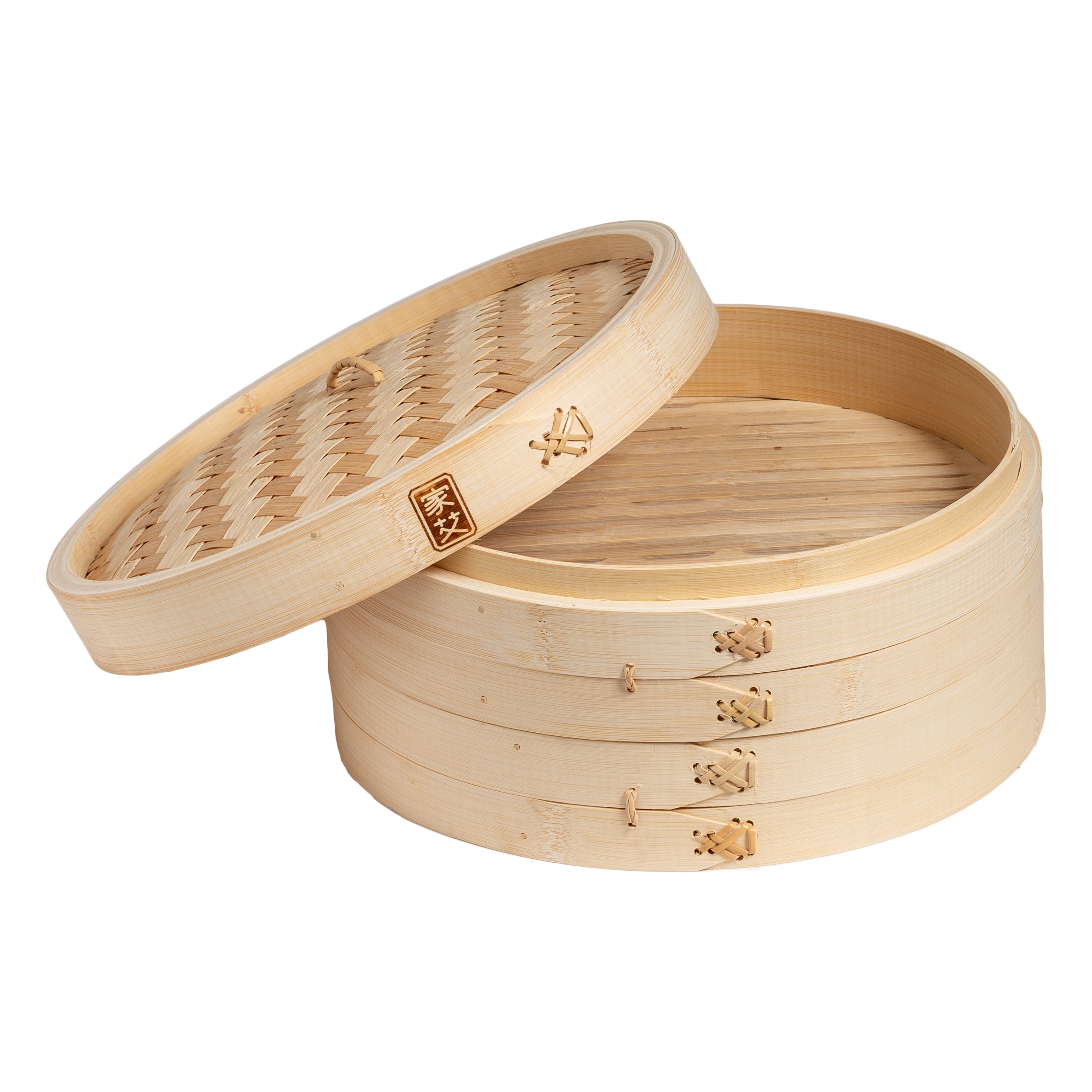 2 Tier Bamboo Steamer Baskets 12 Inch - Natural Bamboo Dumpling Steamer for Dim Sum, Bao Buns & Vegetables | Perfect for Asian Cooking, Meal Prep & Healthy Eating
