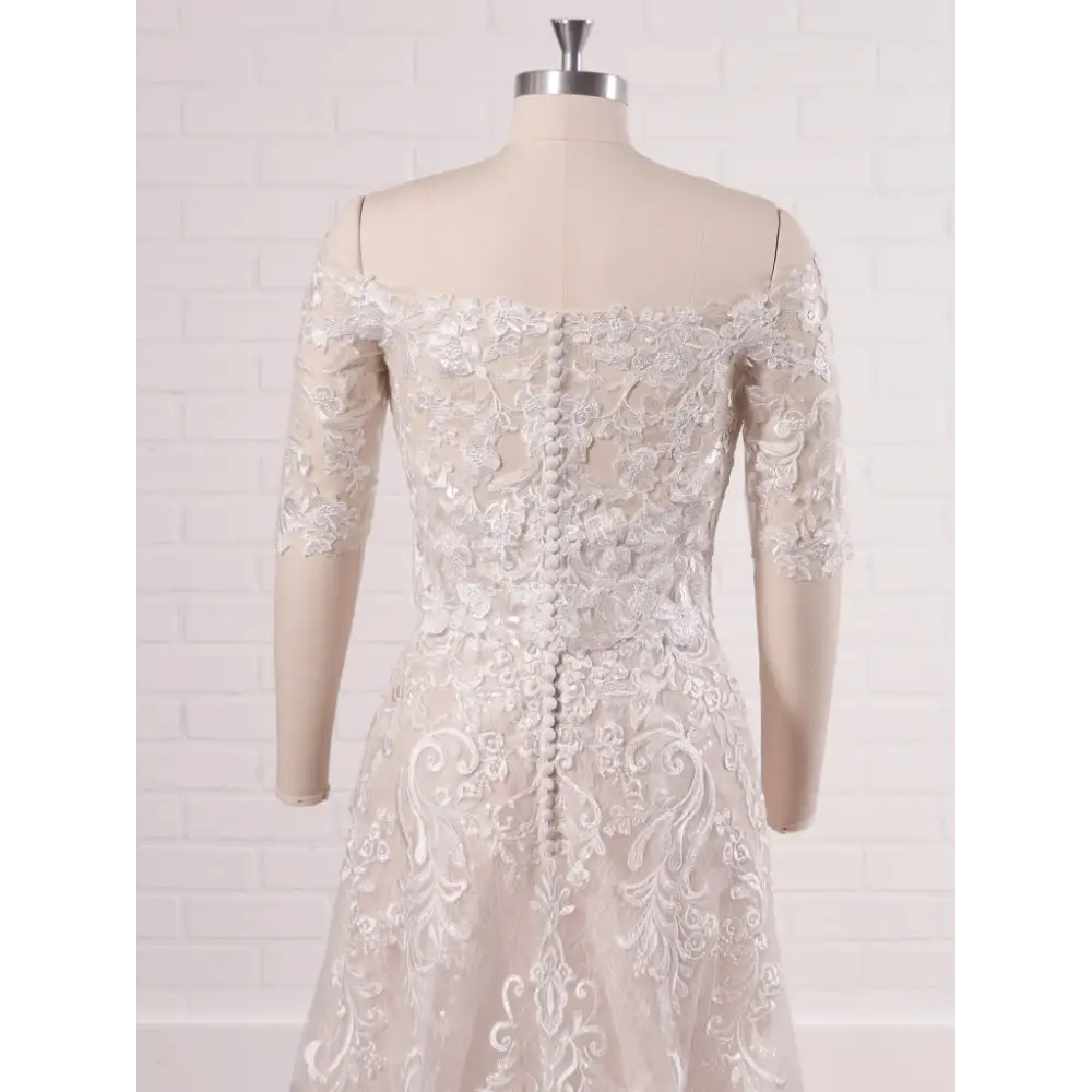 Maggie Sottero Stevie Wedding Dress Jacket - Elegant Lace Bridal Cover Up for Church Ceremony & Outdoor Photos