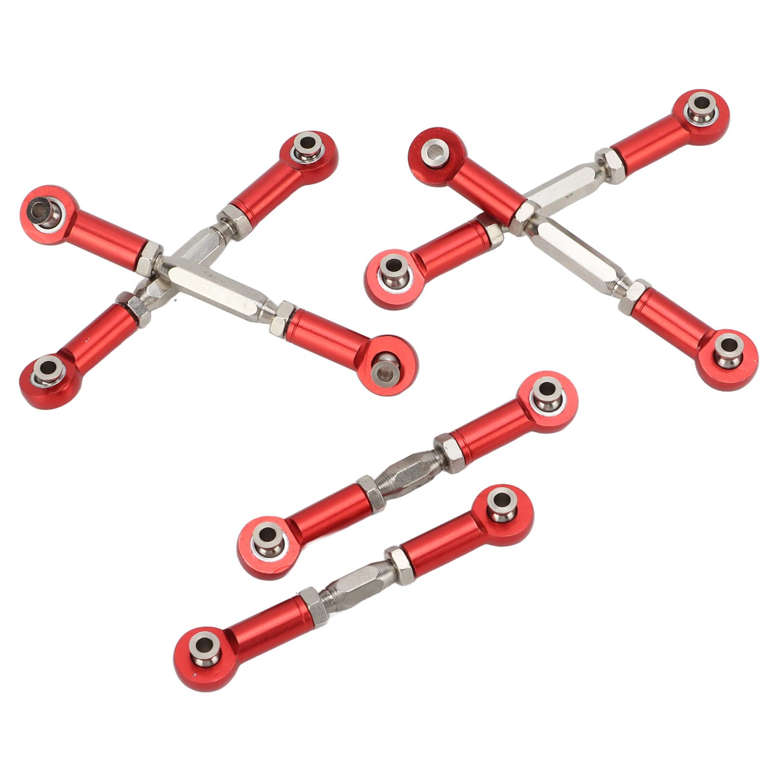 6PCS Universal Metal RC Pull Rod Mounts - Upgrade Parts for 1:10 Granite ARRMA RC Cars (Red) | Durable Aluminum Alloy Suspension Link Mounts | Perfect for Off-Road Bashing, Racing & Drifting