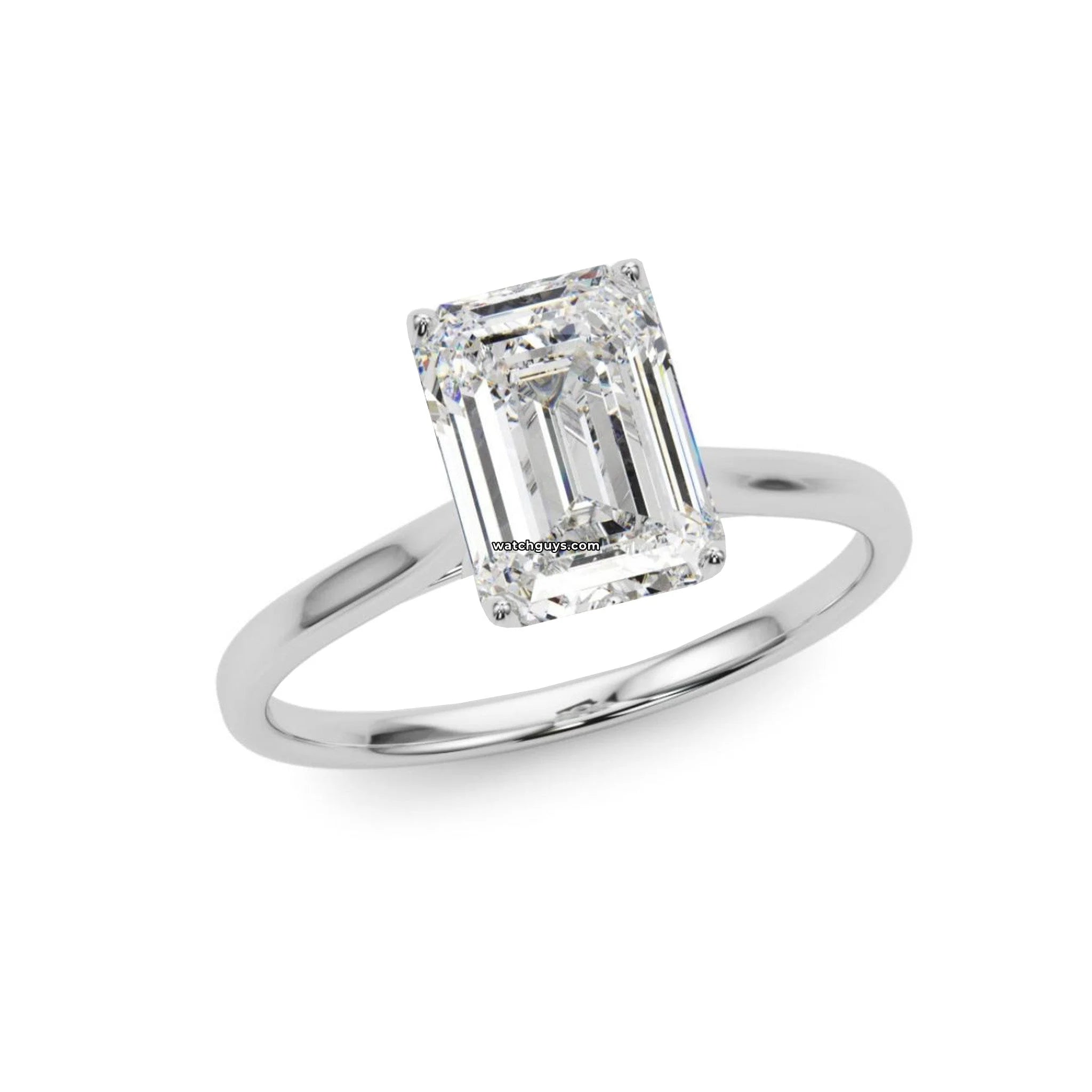 1.71 Carat GIA Certified Solitaire Emerald Cut Diamond Engagement Ring in 14K White Gold - Perfect for Proposals, Anniversaries & Special Occasions