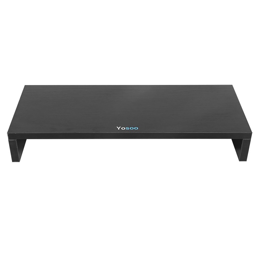 Adjustable Monitor Stand Riser with Keyboard Storage - Ergonomic Computer & Laptop Desk Organizer, TV Shelf for Home Office (Black) - Perfect for Workspace Organization & Improved Posture