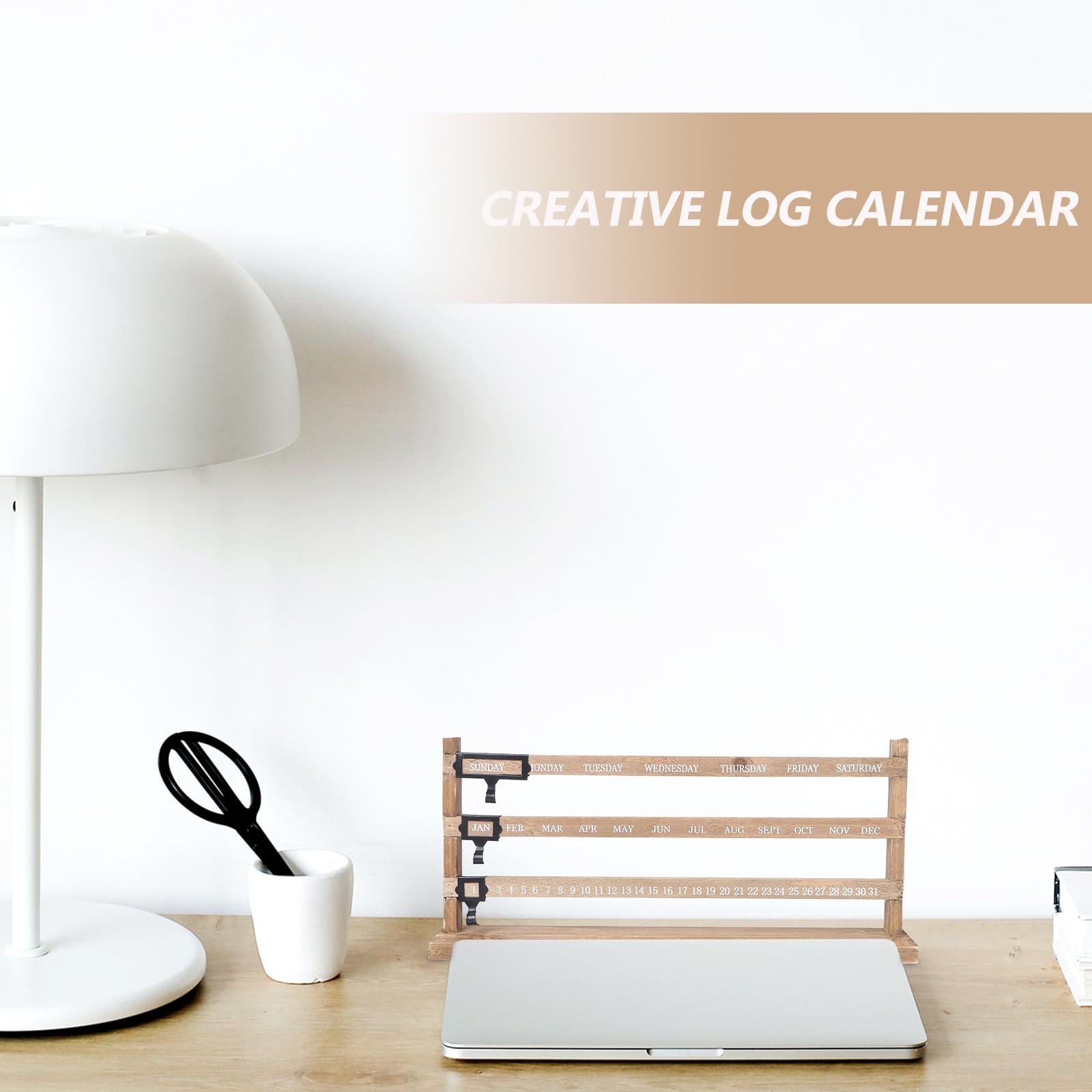 Vosarge Perpetual Desk Calendar - Wooden Sliding Wall Calendar for Home & Office Decor - Perfect for Daily Planning, Gifts, and Desk Organization