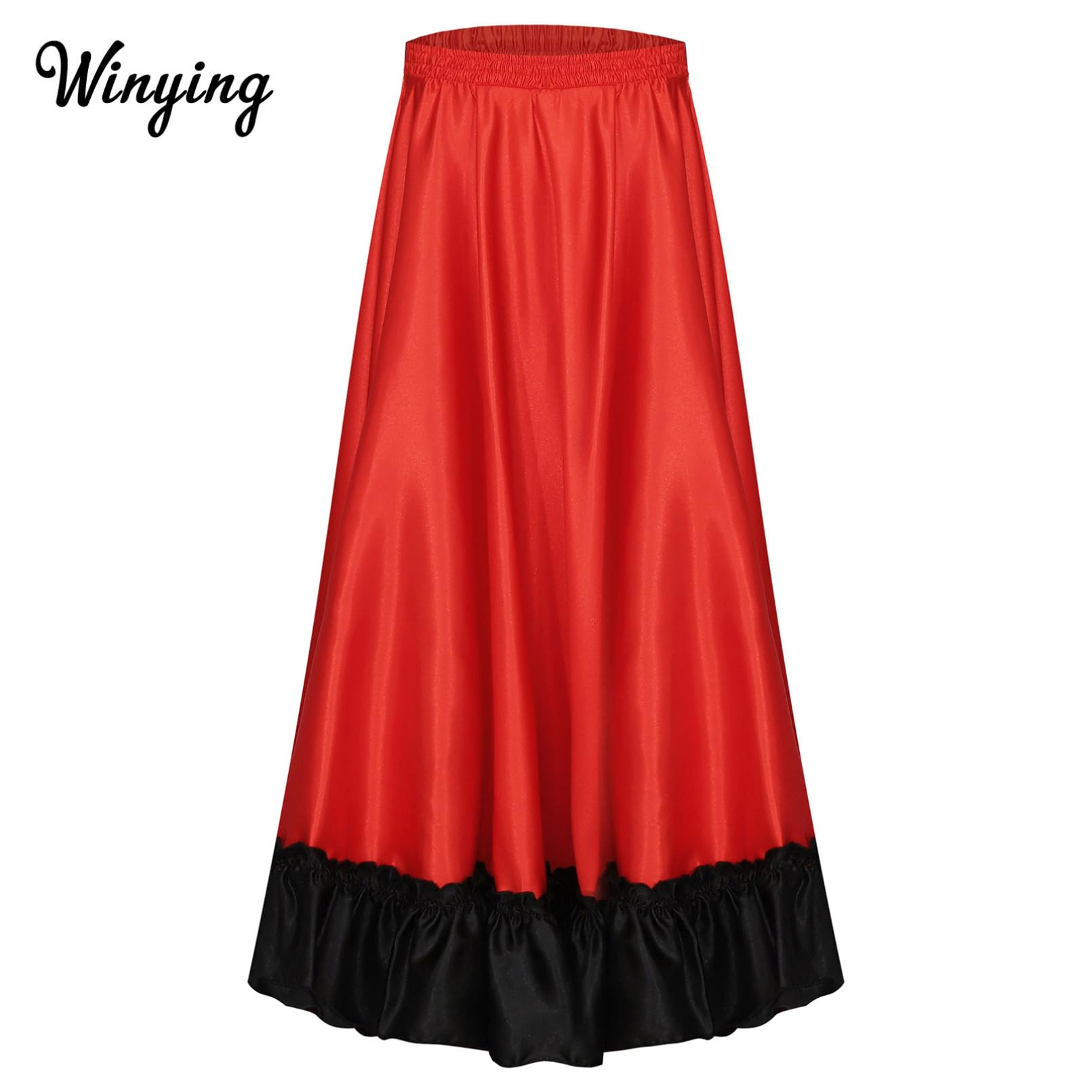 Full Circle Flamenco Bull Dance Skirt - Spanish Belly Dance Performance Costume for Stage Shows, Festivals, and Cultural Events