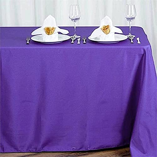 10 Pack Purple Rectangle Polyester Tablecloths 90x156 Inches - Elegant Table Cover for Wedding, Party, Banquet, Kitchen & Dining Room Decor