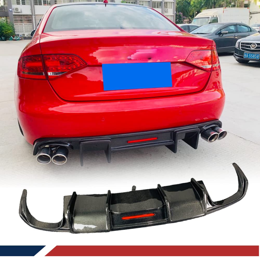 Carbon Fiber Rear Bumper Lip Spoiler for 2012 Audi A4 Sedan - OEM Style Diffuser - Enhance Style & Aerodynamics - Perfect for Car Shows & Street Performance Upgrades