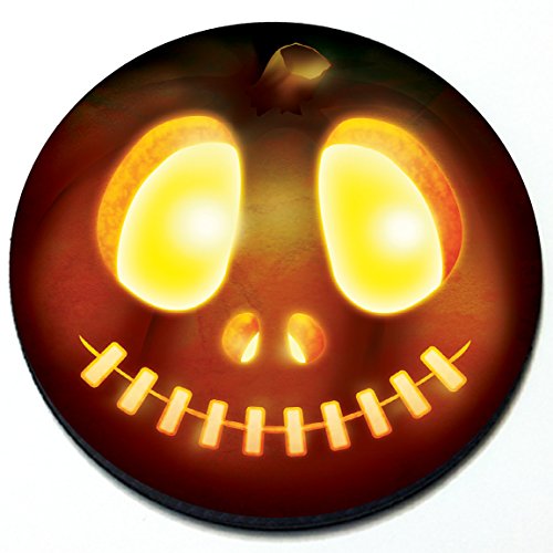 Artistic Reflection Jack-O-Lantern Magnetic Grill Badge for Mini Cooper - Halloween Car Decoration & Unique Vehicle Accessory for Mini Enthusiasts