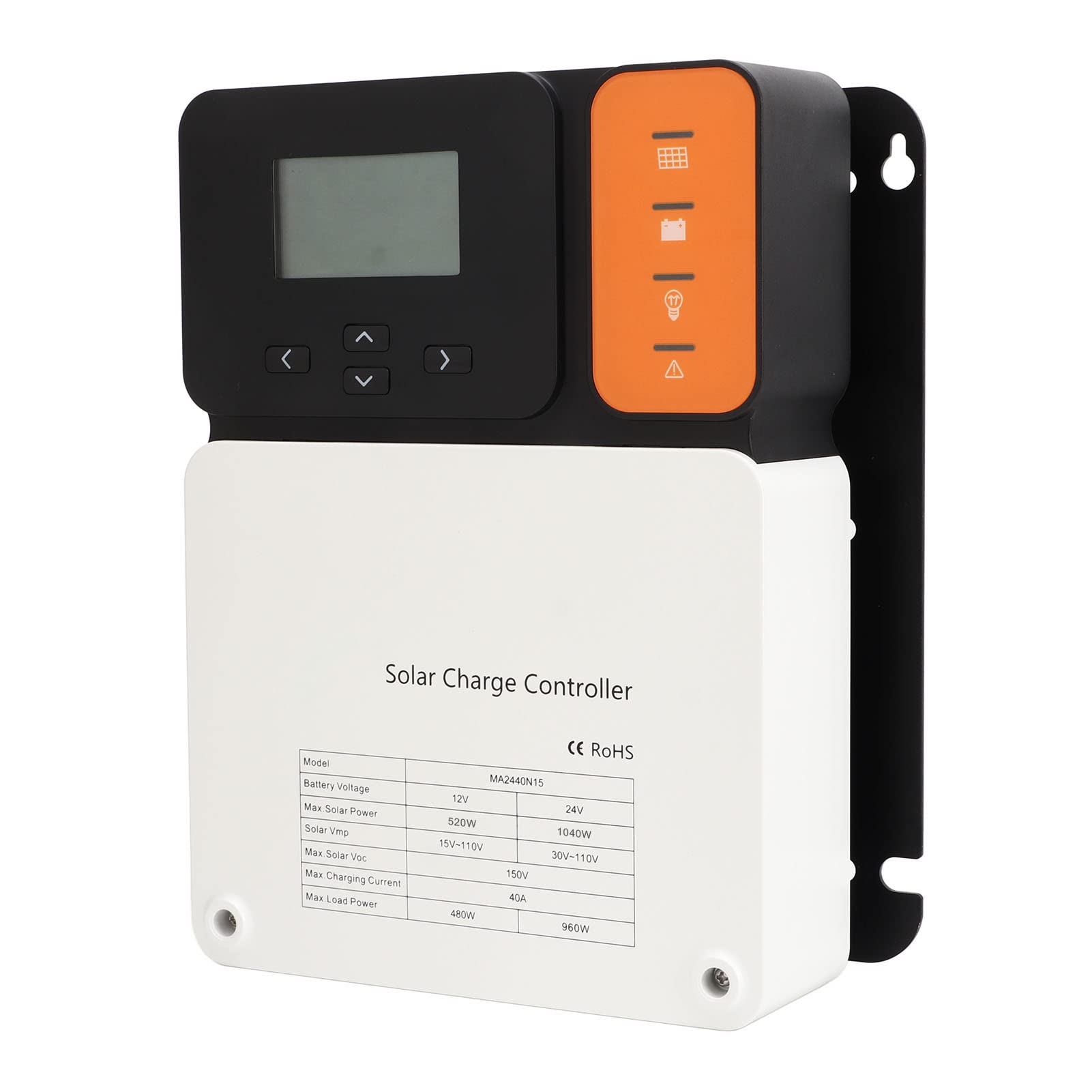 40A MPPT Solar Charge Controller 12V/24V Auto - 99.9% High Efficiency with Charge/Discharge Protection - Compatible with Solar Panels & Batteries for Off-Grid PV Systems - Perfect for RV, Marine, Cabin & Home Solar Power Management