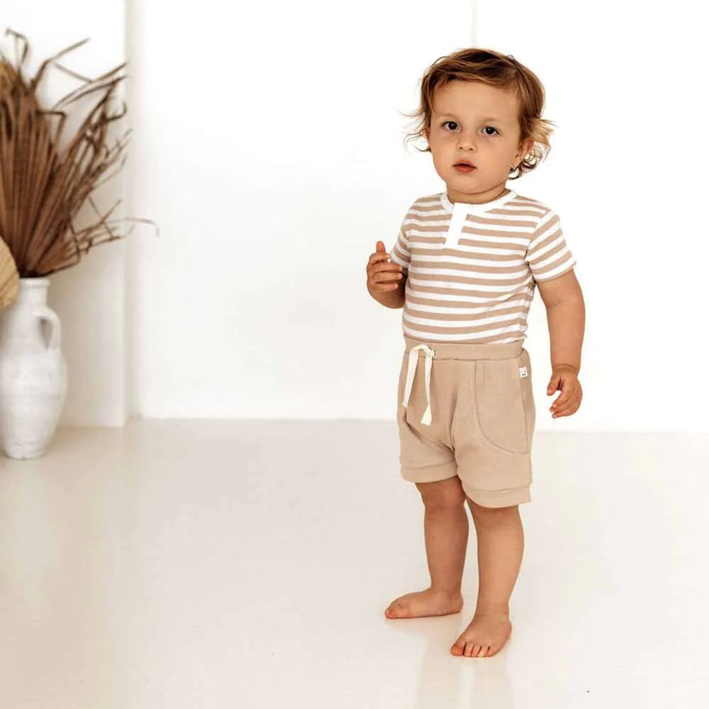 Organic Cotton Ribbed Baby Shorts Size 0000 - Soft & Snug for Newborns - Perfect for Playtime & Summer Outfits