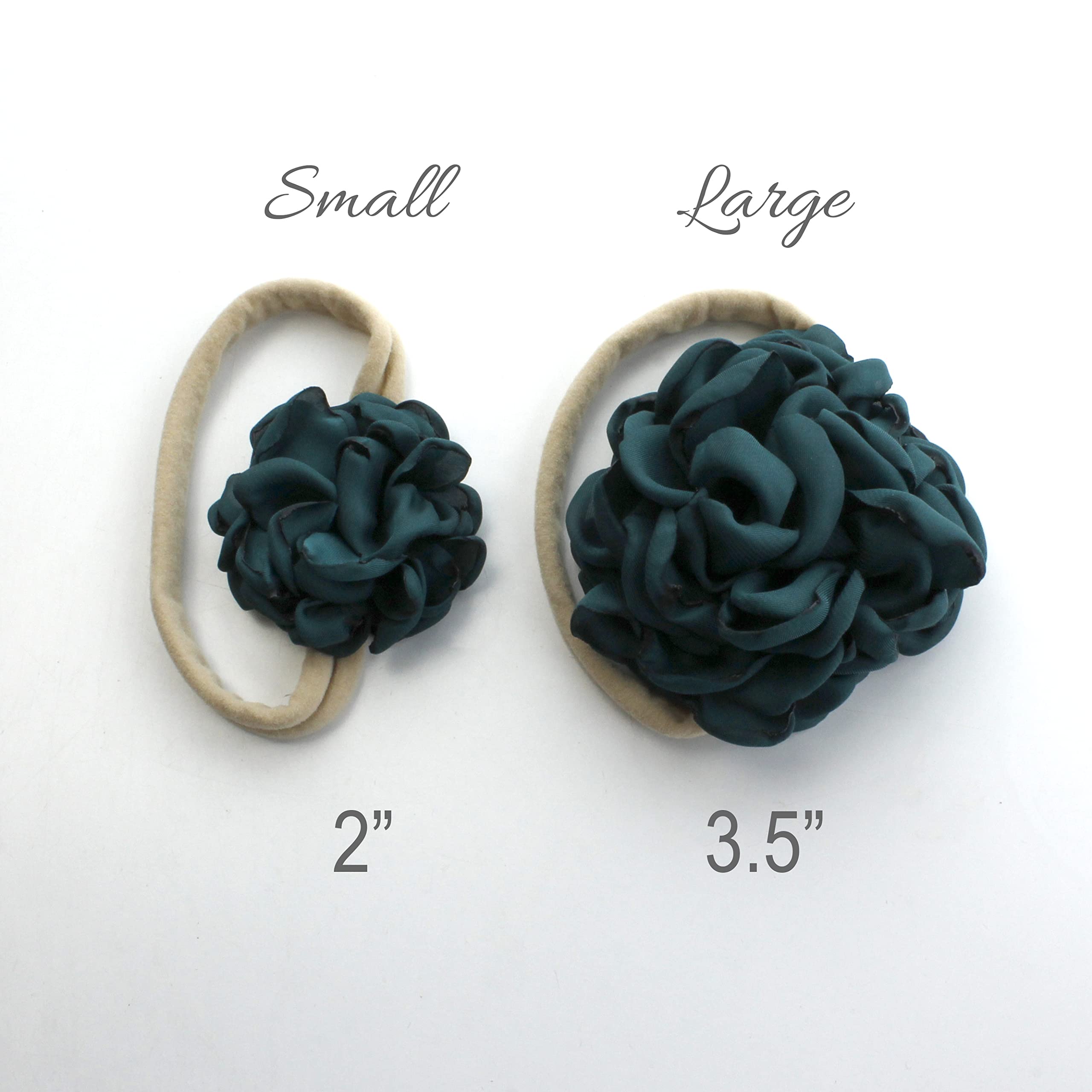 Lello Baby Girl Ruffle Headbands Set of 2 - Rose Nylon Elastic Hair Accessories for Toddlers & Kids | Perfect for Parties, Photos, and Everyday Wear (Multiple Colors Available)