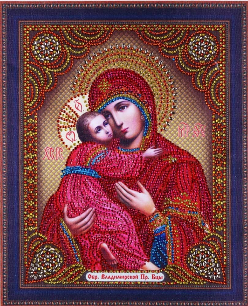 5D Diamond Painting Kit - Virgin Mary & Jesus Christian Religious DIY Art with Rhinestones | Partial Drill Crystal Diamond Art | Perfect for Home Decor, Gifts & Meditation