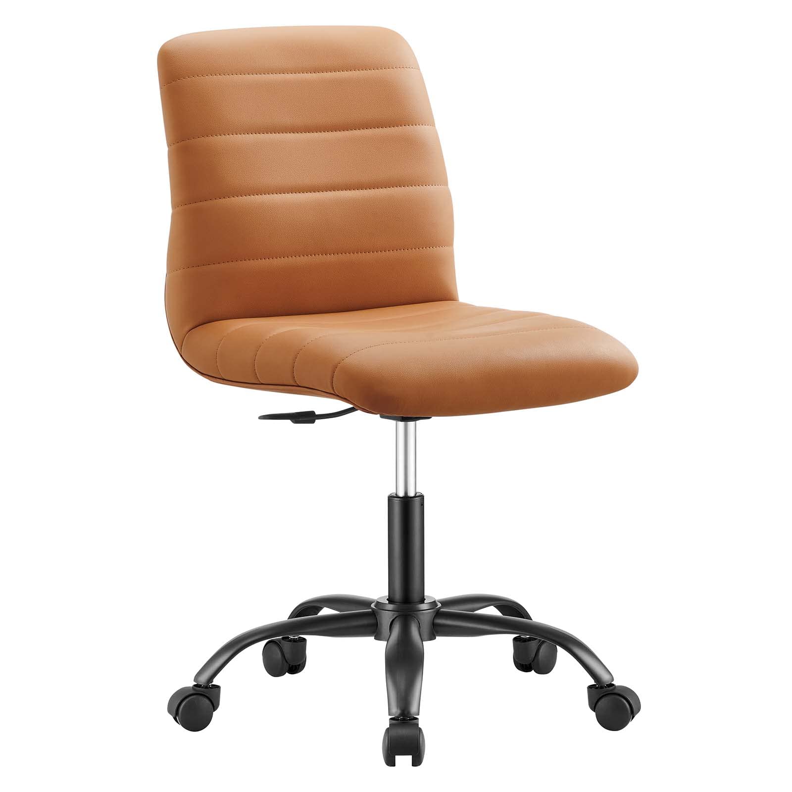 Modway Ripple Office Desk & Chair Set - Black & Tan for Home Workspace