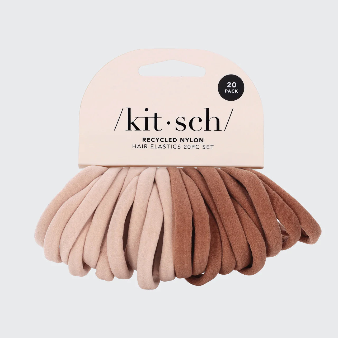 20 Pack Soft Elastic Hair Ties for Women - Blush Pink No Damage Hair Bands for Ponytail, Workout, Yoga & Everyday Use