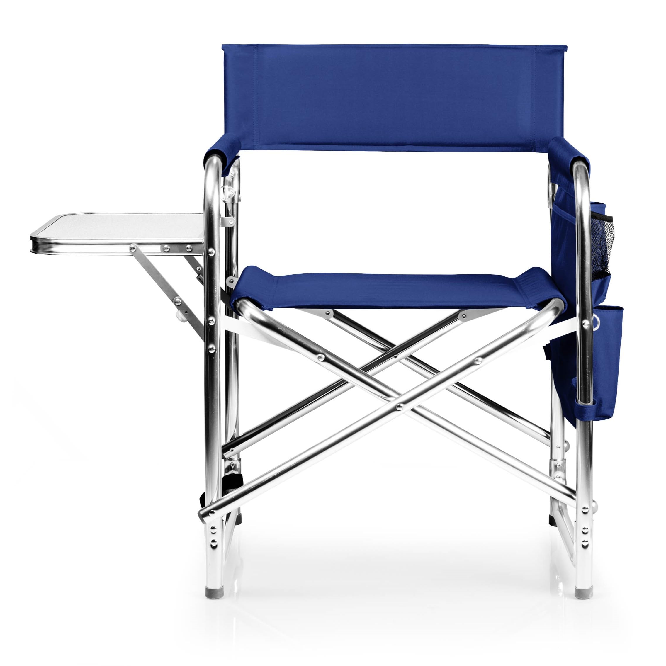 ONIVA - a Picnic Time Brand - Portable Folding Sports Chair with Side Table | Lightweight Beach & Camping Chair for Adults | Perfect for Outdoor Events, Picnics, Beach Trips & Tailgating (Navy Blue)
