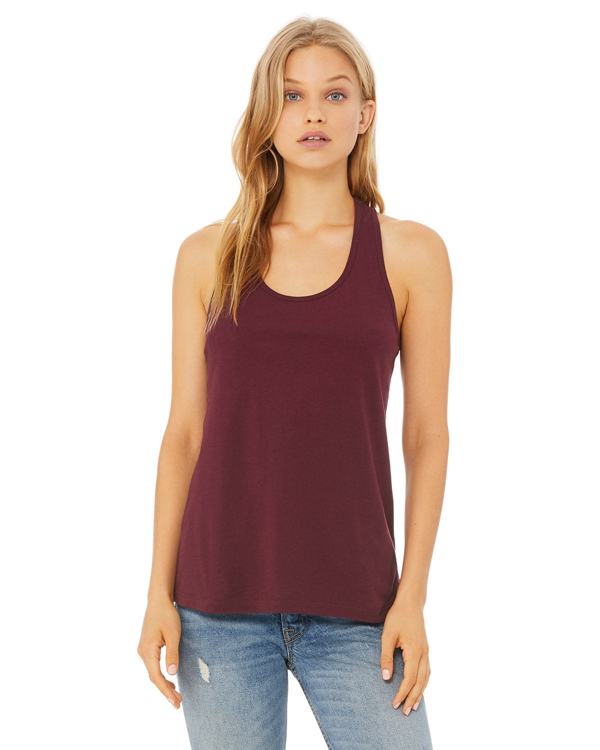 Bella + Canvas B6008 Women's Jersey Racerback Tank Top - Soft & Comfortable Workout Shirt for Yoga, Running, Gym & Casual Wear