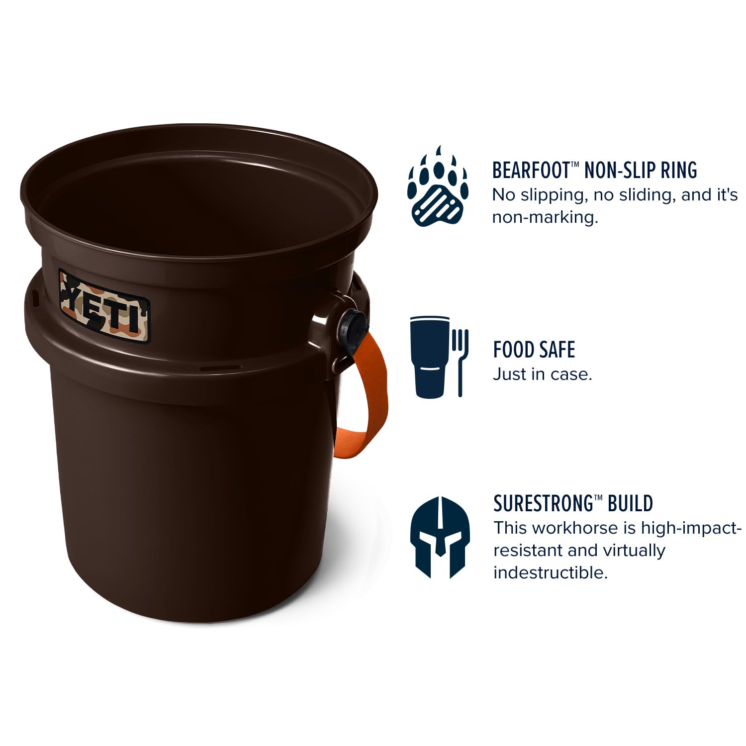 YETI Loadout 5-Gallon Heavy-Duty Bucket - Durable Impact-Resistant Fishing & Utility Pail for Outdoor Adventures, Camping, and Work Sites