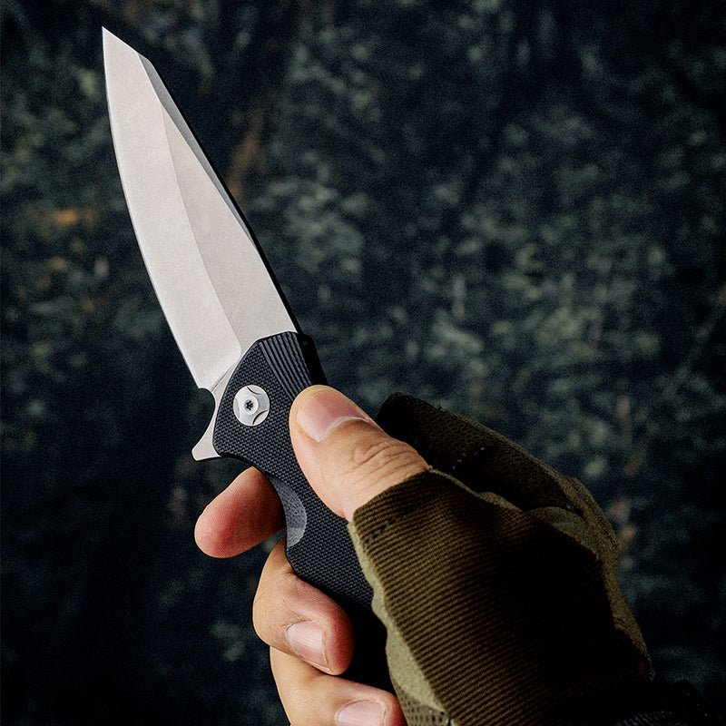 Omen Folding Knife with G10 Handle - Tactical Pocket Knife for Outdoor Camping, Hiking & Survival Gear