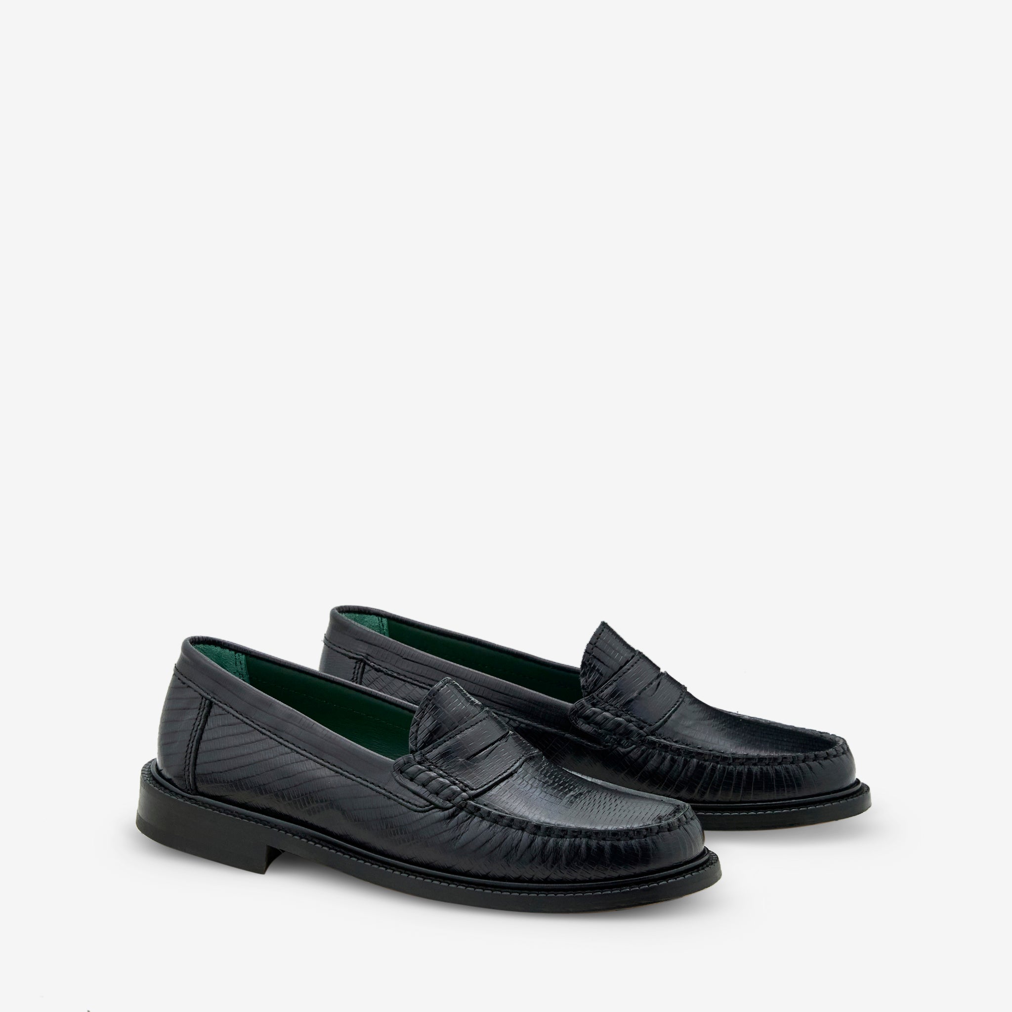 Yardee Mocassin Loafers for Men - Black Lizard Pattern Slip-On Shoes | Comfortable Casual & Office Wear | Perfect for Business, Travel & Daily Use