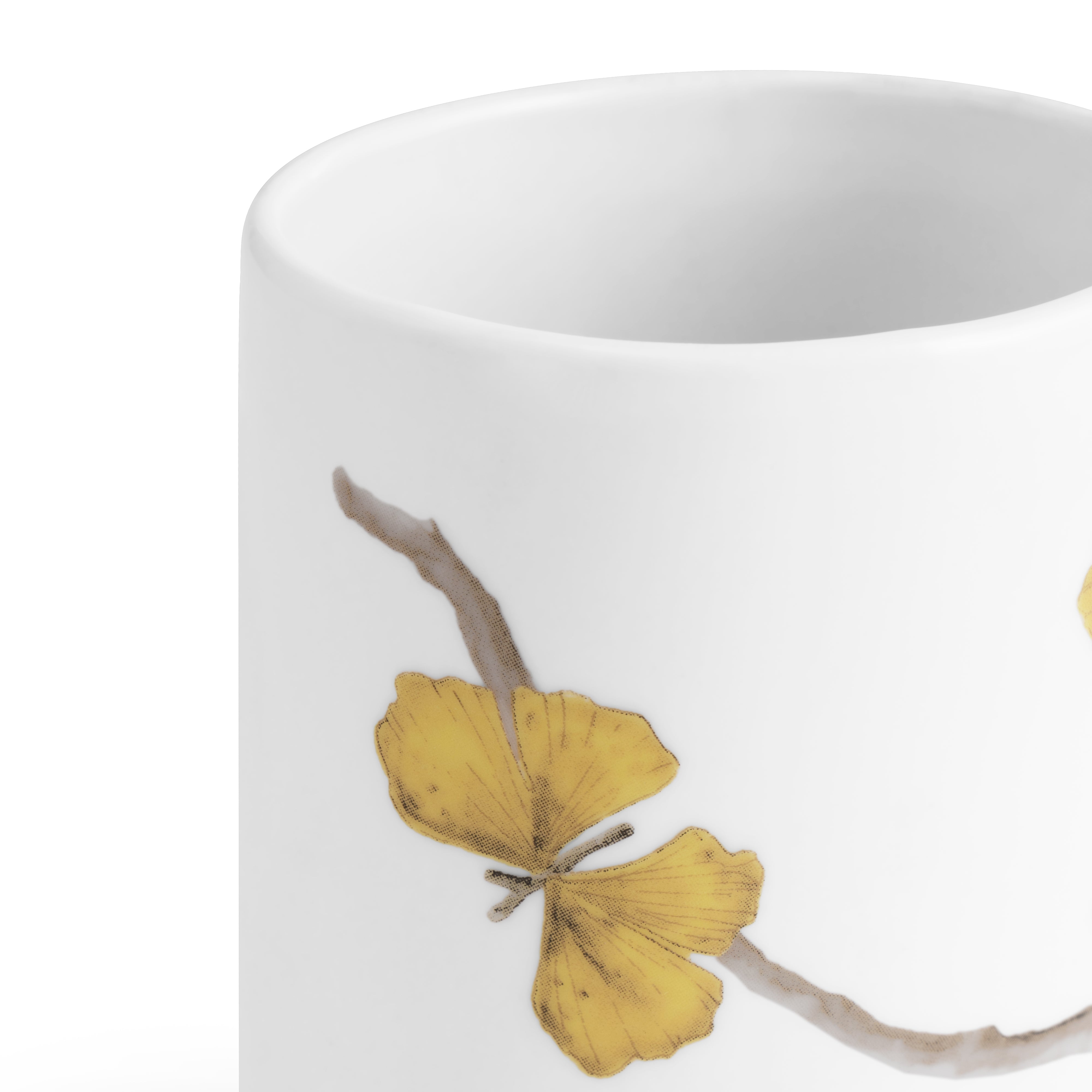 Butterfly Ginkgo Porcelain Bathroom Set - Elegant Soap Dish, Toothbrush Holder & Tumbler for Spa-Like Luxury at Home