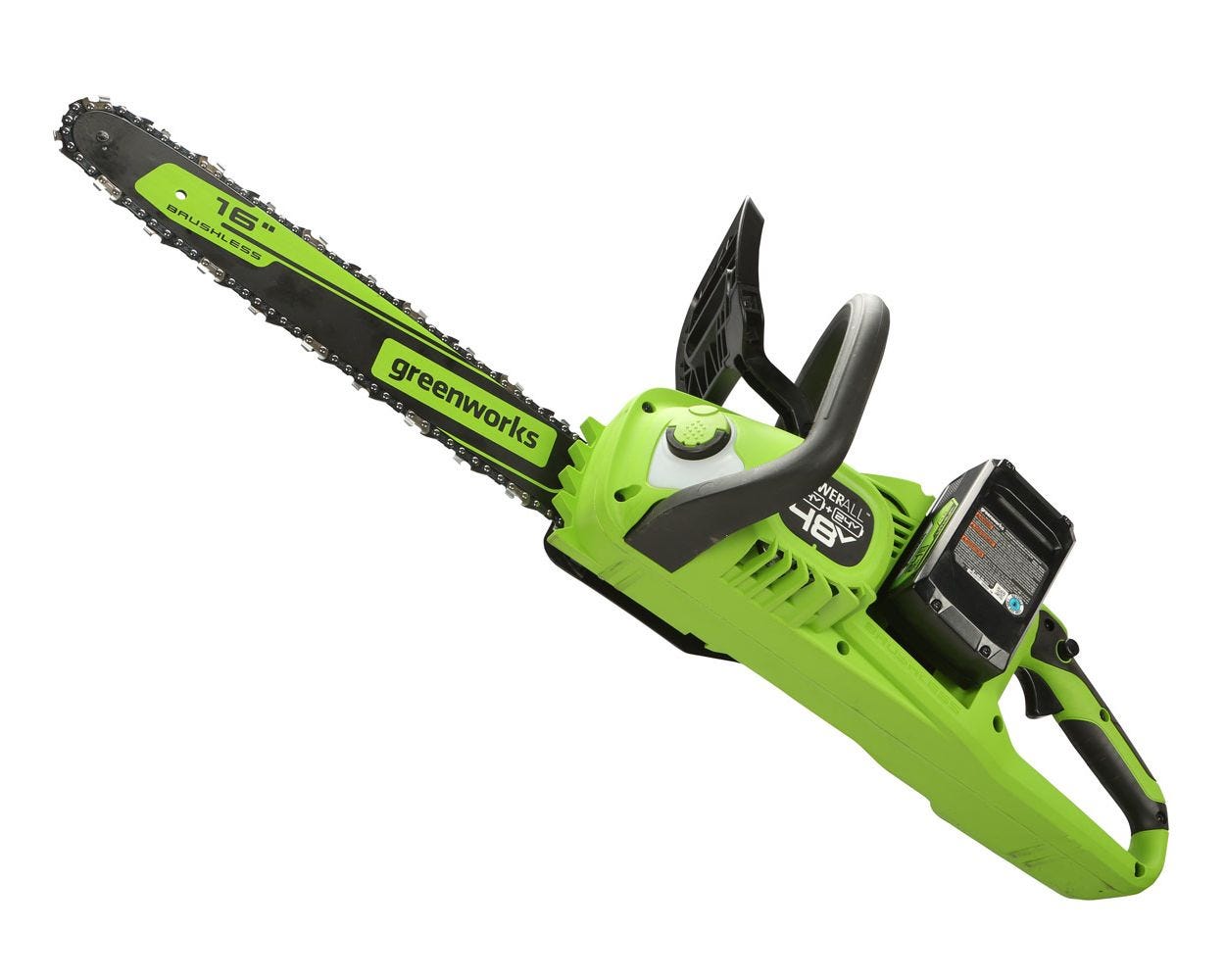 48V (2x24V) 16-Inch Cordless Battery Chainsaw with Two 4.0Ah USB Batteries & Dual Port Fast Charger - Perfect for Tree Trimming, Firewood Cutting, and Yard Maintenance