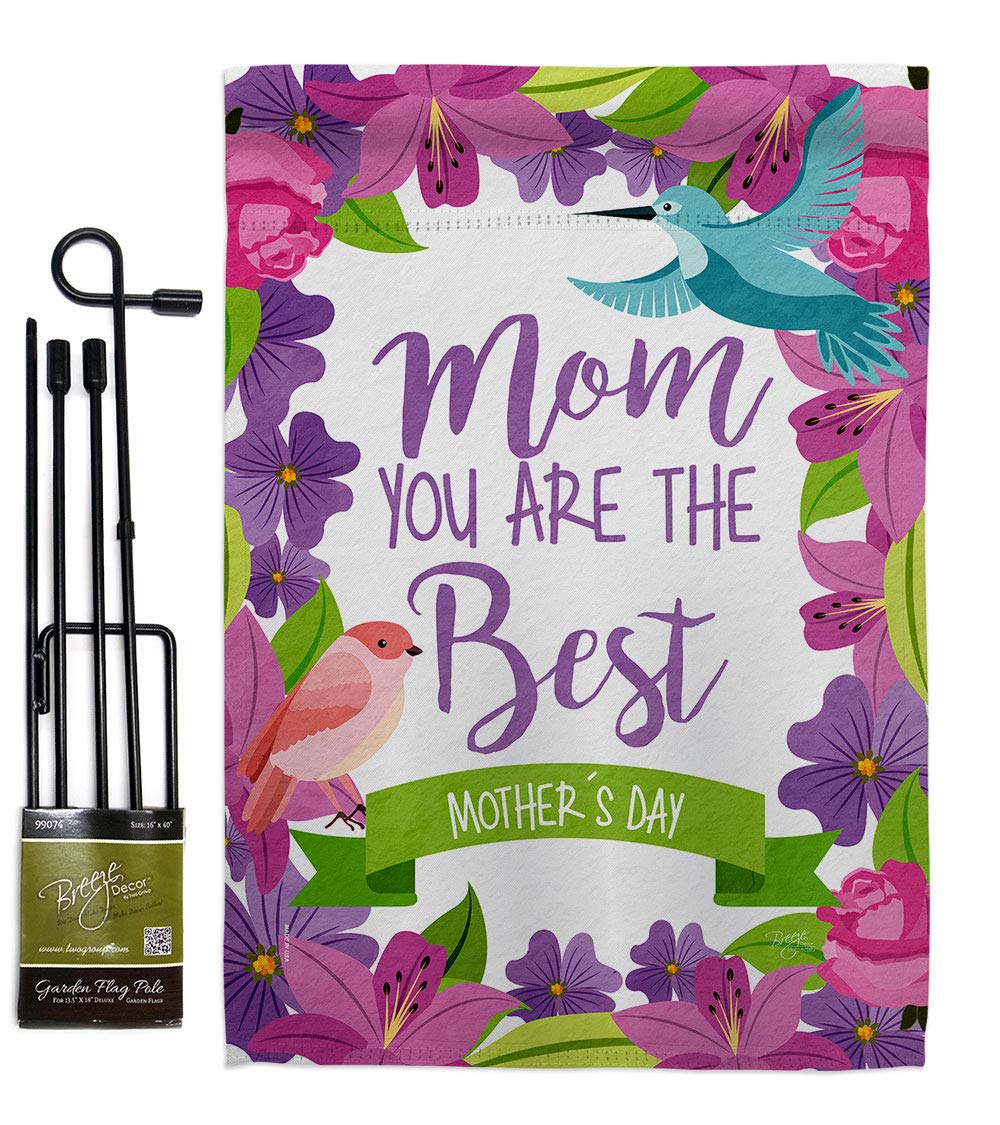 Best Mom Garden Flag Set - Double-Sided Mother's Day Gift for Yard Decor