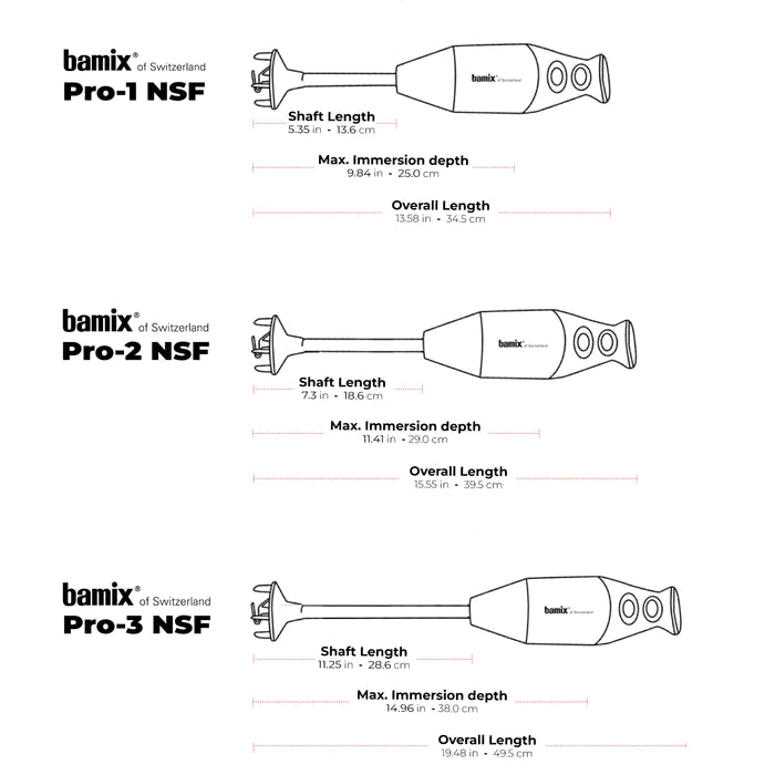Bamix Mono Pro 1 NSF Professional Hand Blender - High Performance Immersion Blender for Smoothies, Soups & Sauces - Commercial & Home Kitchen Use