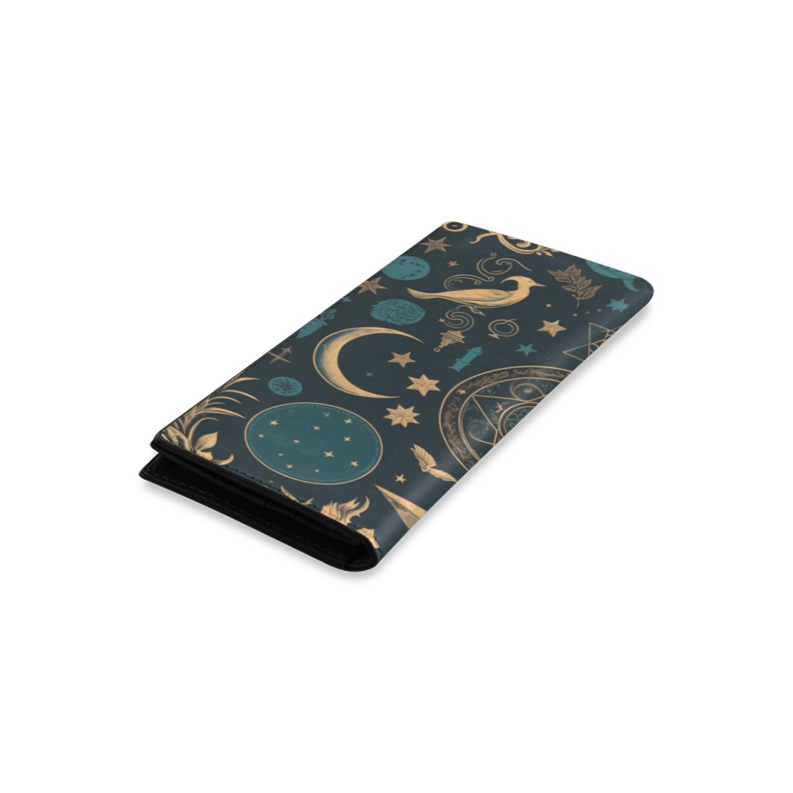 Handcrafted Mystical Symbols Leather Wallet for Men - Genuine Leather RFID Blocking Bifold Wallet - Perfect for Travel, Daily Use & Gift Giving