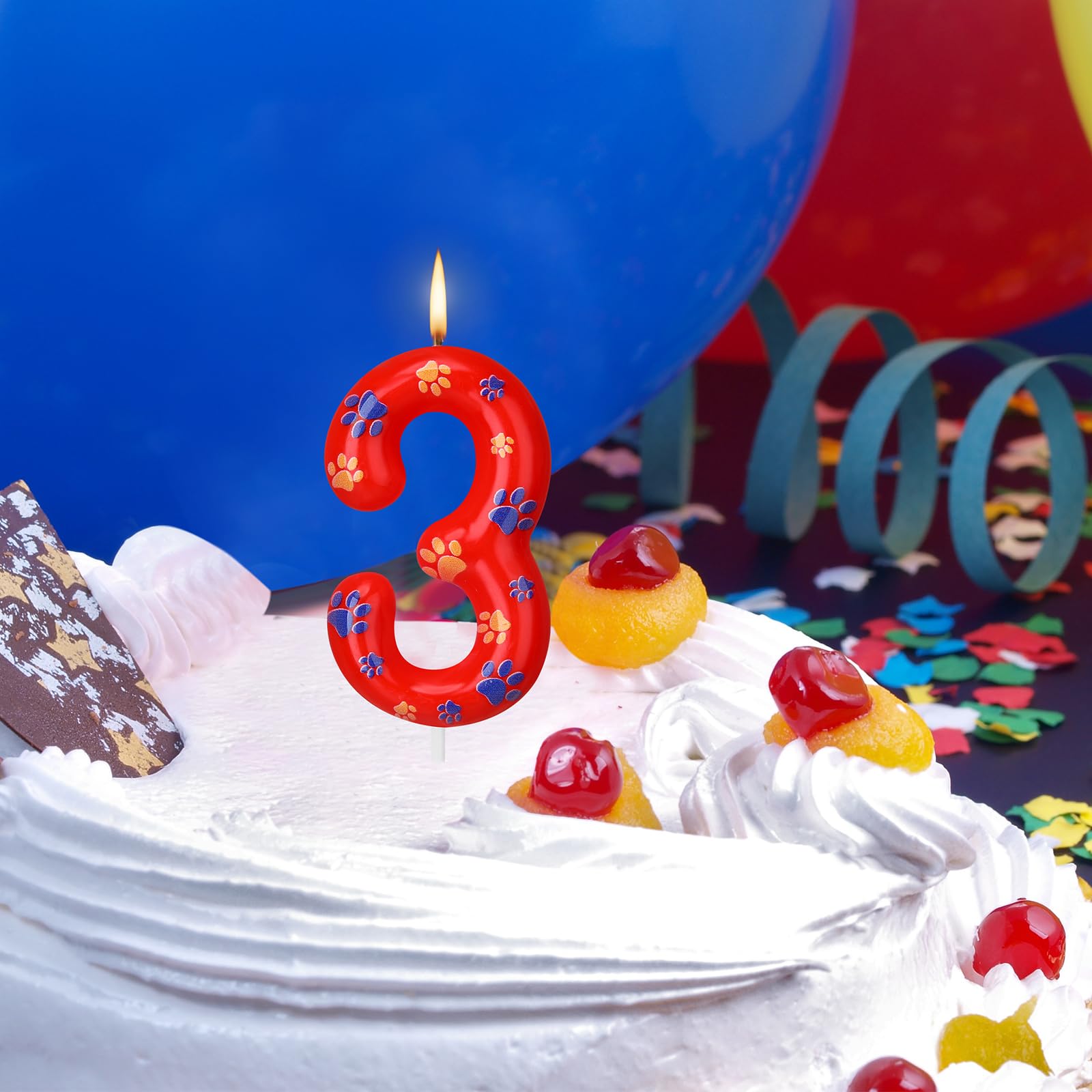 Dog Paw Birthday Candles - Cake Topper for Paw Patrol Parties
