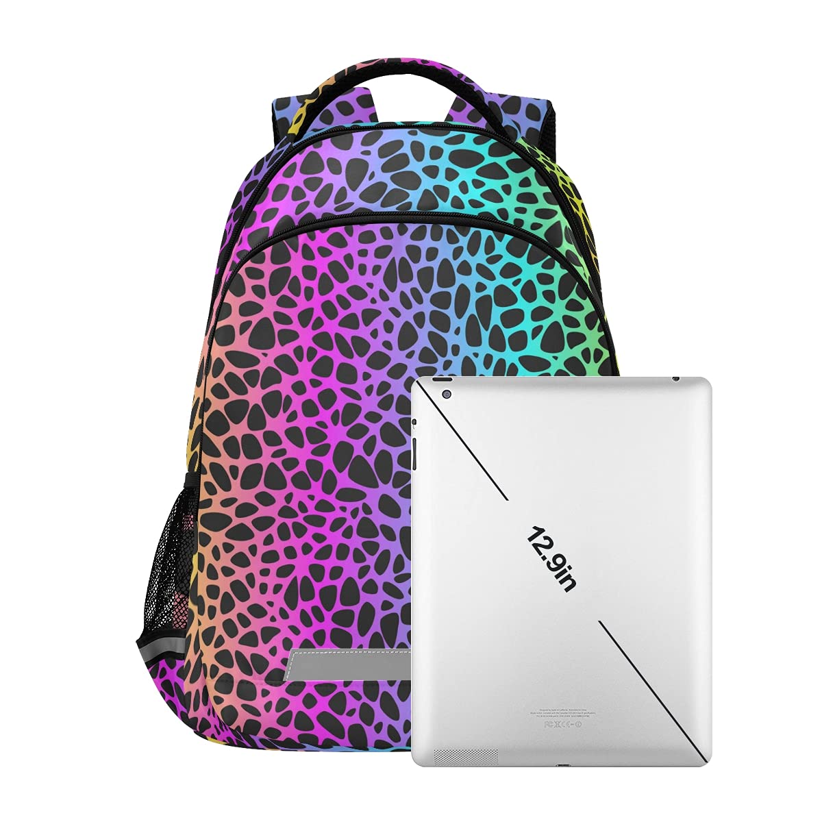 Rainbow Leopard Print Backpack for Kids & Teens - Lightweight School Backpack, Durable Travel Daypack for Boys & Girls - Perfect for School, College, Hiking & Daily Use