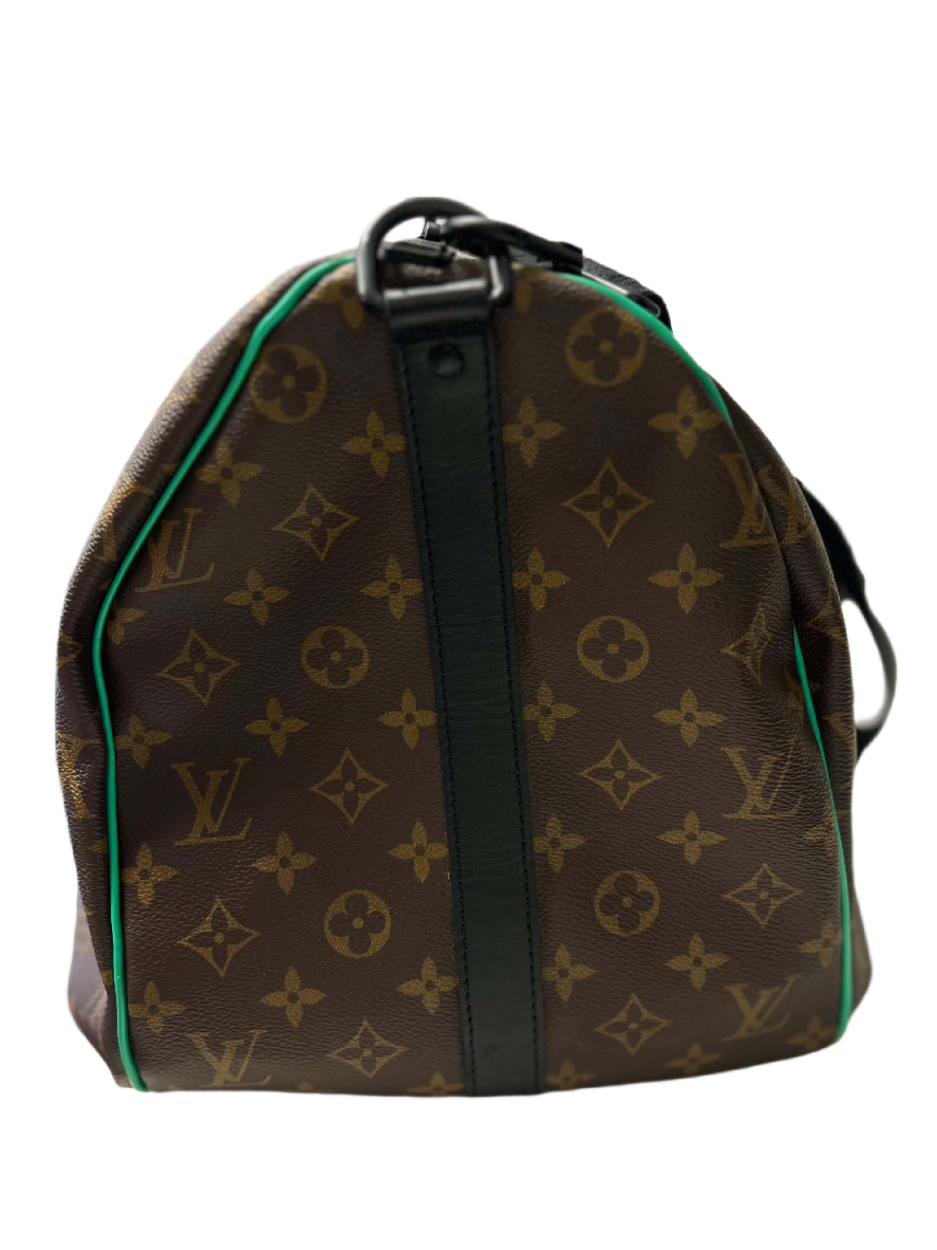 Authentic Louis Vuitton Monogram Macassar Keepall Bandouliere 50 Duffle Bag in Mint Green - Luxury Travel Bag for Men & Women, Perfect for Weekend Getaways & Business Trips
