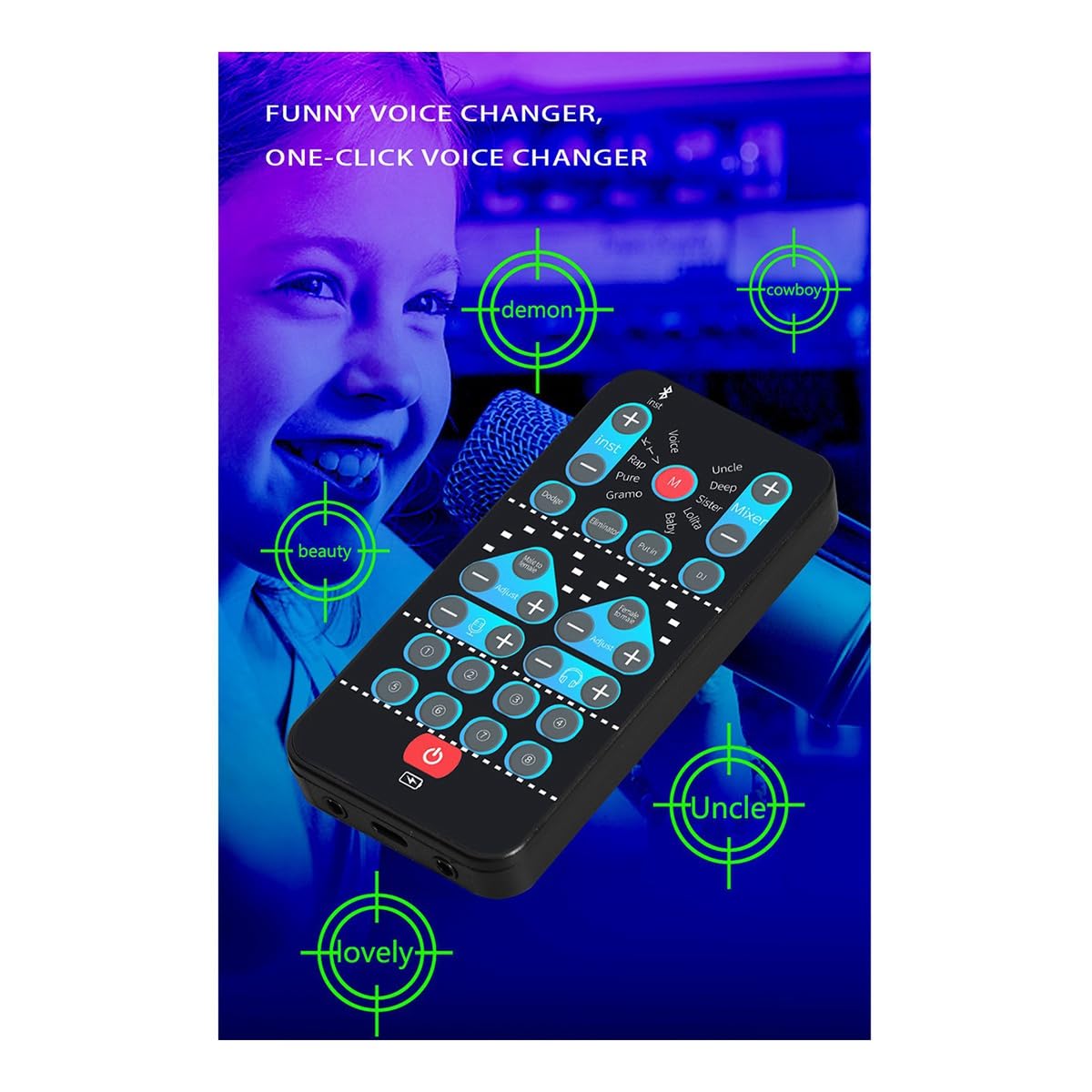 RazyPuy Mini Voice Changer Card - 16 Different Voice Effects & Multi-Language Support for Gaming, Singing, Phone Calls & Live Streaming | Perfect for Content Creators, Prank Calls & Online Entertainment