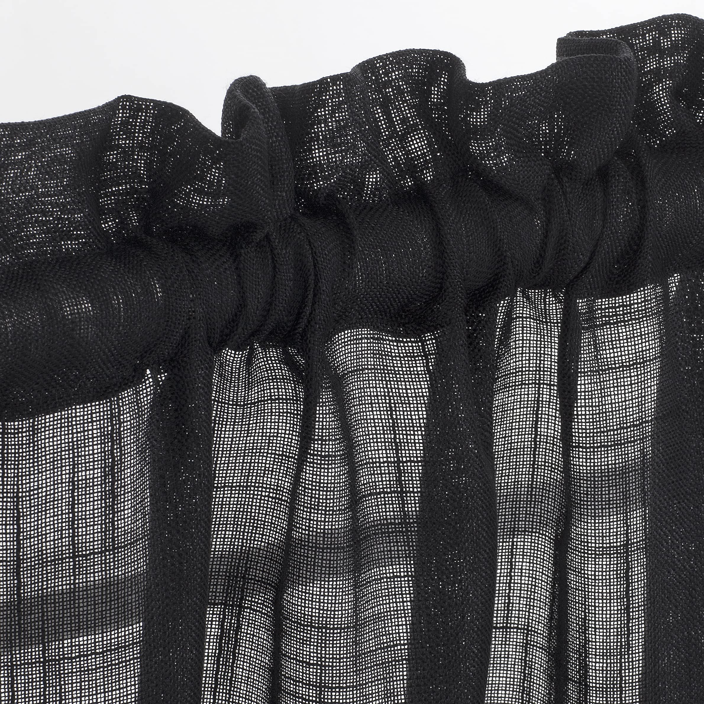 24 Inch Short Kitchen Curtains for Small Windows - Flax Linen Textured Window Treatment with Rod Pocket (27x24 Inches) - Perfect for Farmhouse, Apartment & RV Windows