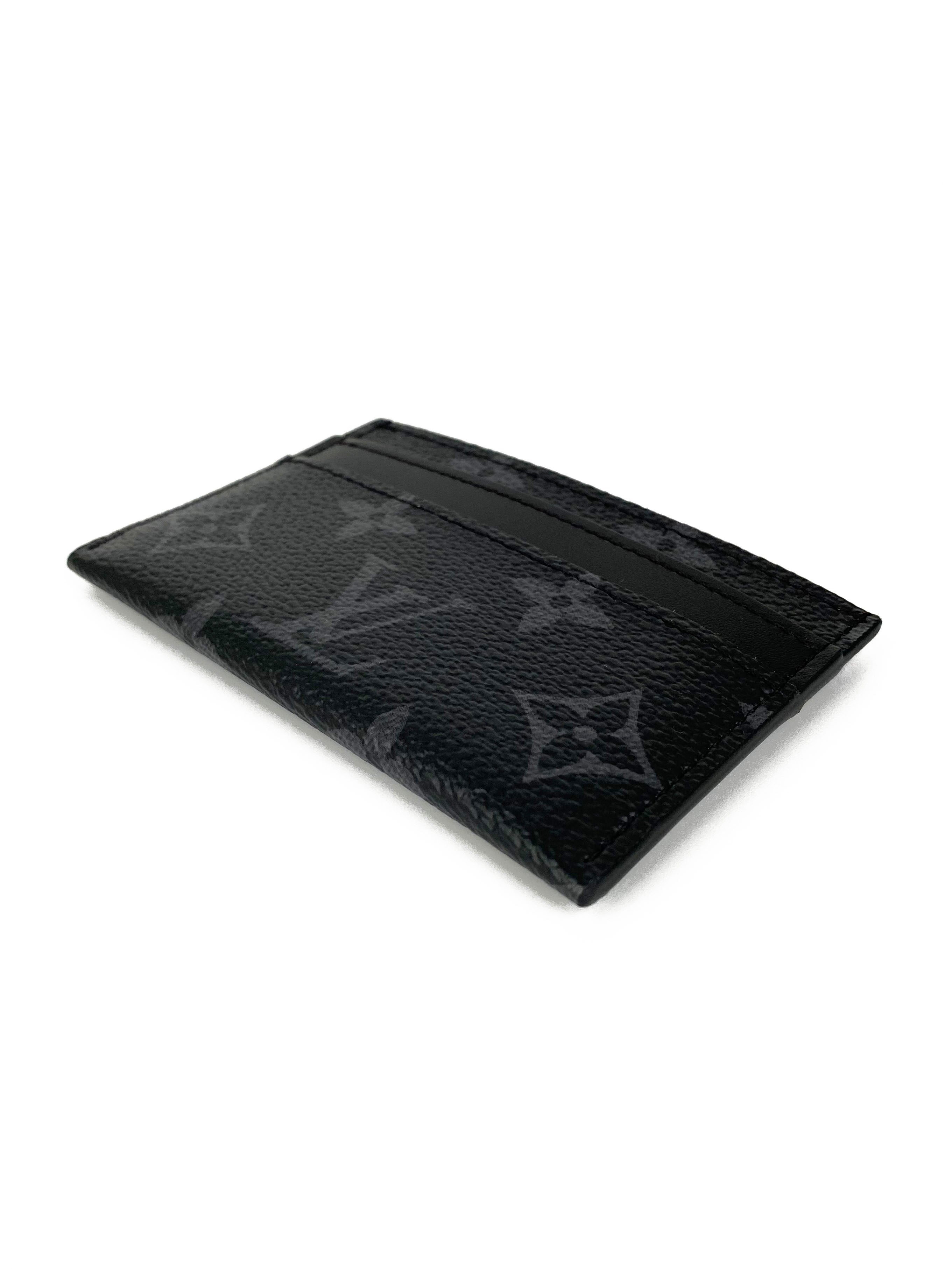 Louis Vuitton Eclipse Monogram Double Card Holder - Luxury Slim Wallet for Men | RFID Blocking Credit Card Case | Perfect for Business, Travel & Everyday Use