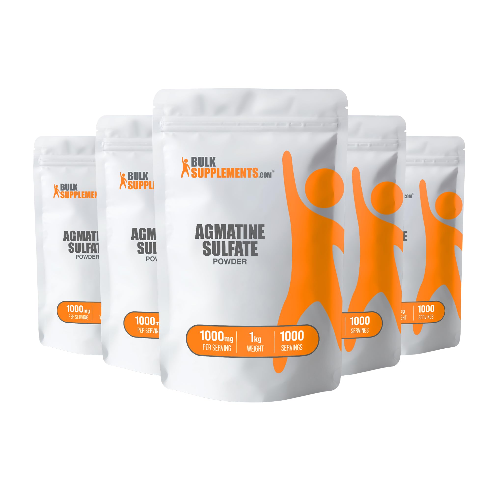 BulkSupplements.com Agmatine Sulfate Powder 1000mg - Nitric Oxide Booster Supplement, Unflavored & Gluten Free, 5kg (11 lbs) Pack of 5 - Supports Workout Performance, Muscle Recovery & Cardiovascular Health