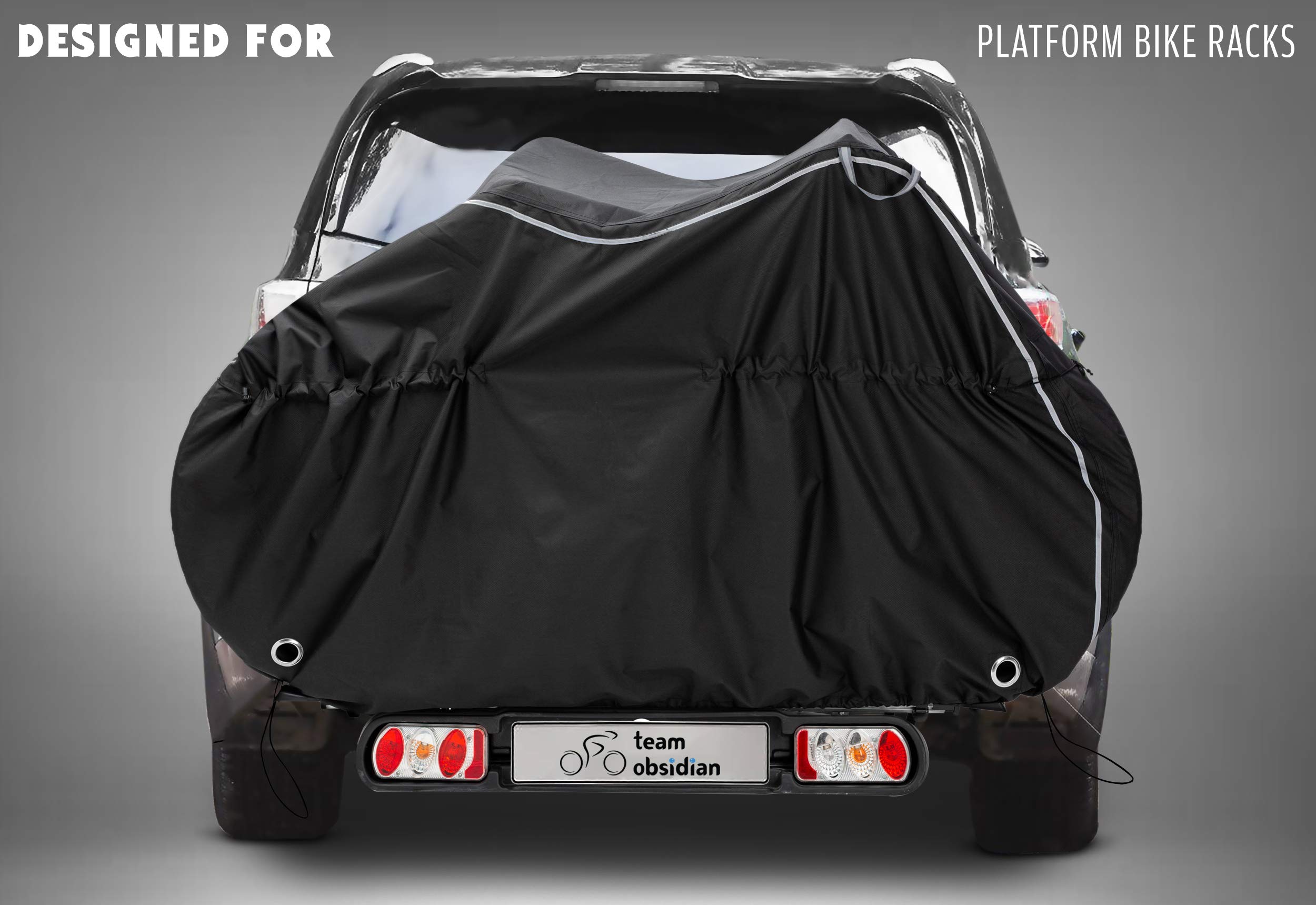 Team Obsidian Waterproof Bike Cover - Heavy Duty 300D Oxford Ripstop Tarp for 1-3 Bicycles | Outdoor Motorcycle & eBike Storage Protection | Perfect for Garage, Patio, RV and Camping Use