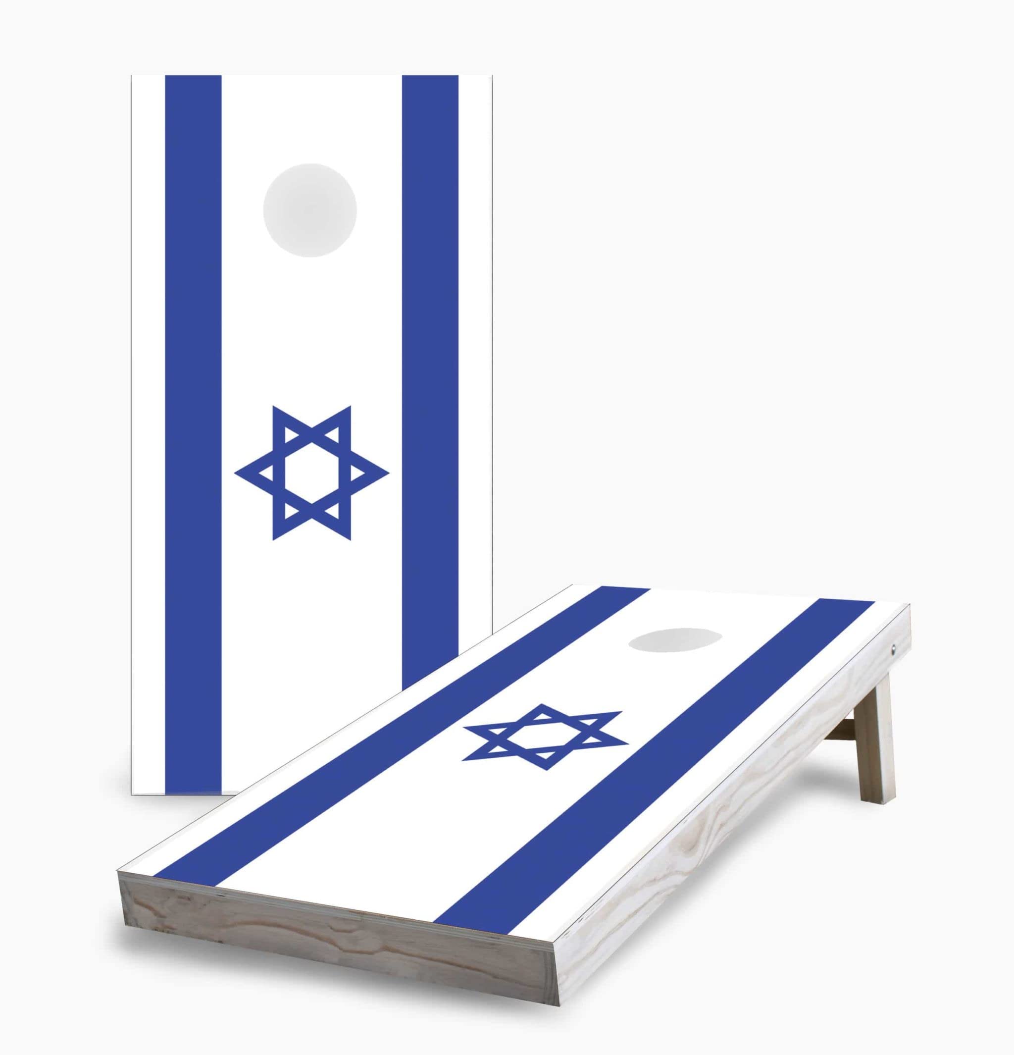 Israeli Flag Corn Hole Board Game Set - 2 Boards & 8 Bags - Outdoor Lawn Party Game for Backyard BBQ, Tailgating, and Picnic Fun