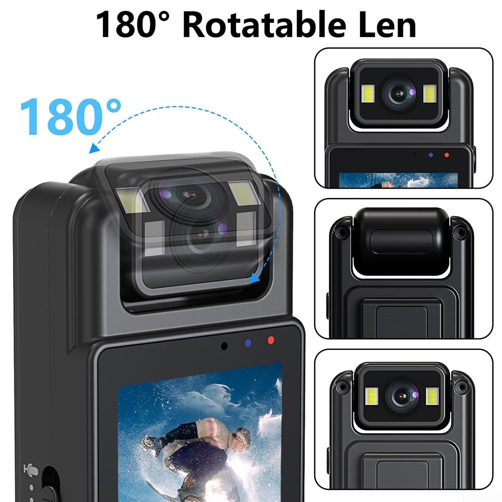 1080P Mini Body Camera - Portable Digital Video Recorder with Night Vision & WiFi | Wearable for Security, Police, Sports & Car Dash Cam