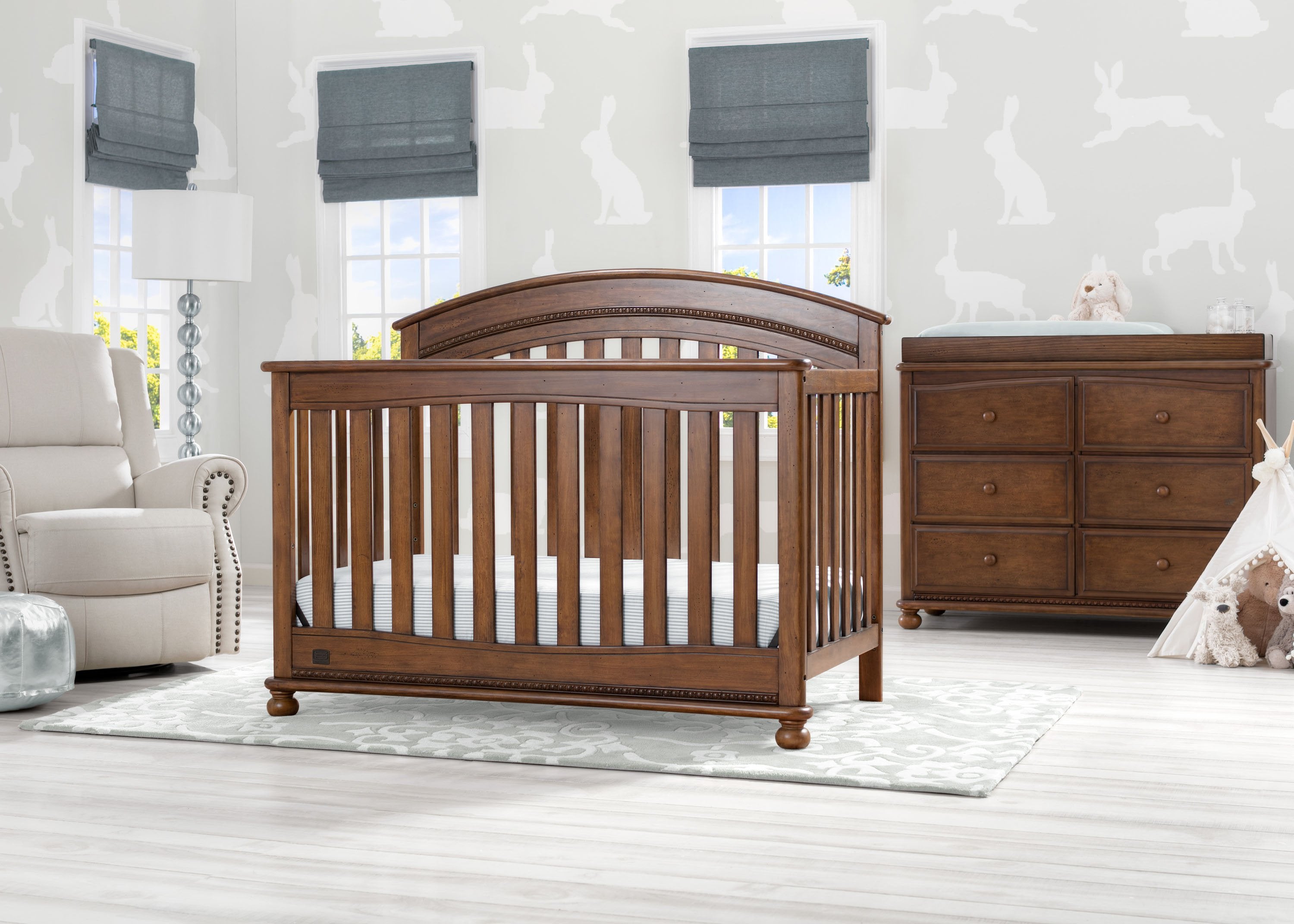 Aden 4-in-1 Convertible Baby Crib - Toddler Bed, Daybed & Full-Size Bed - Safe & Stylish Nursery Furniture for Newborns to Teens - Perfect for Bedrooms, Daycare & Guest Rooms