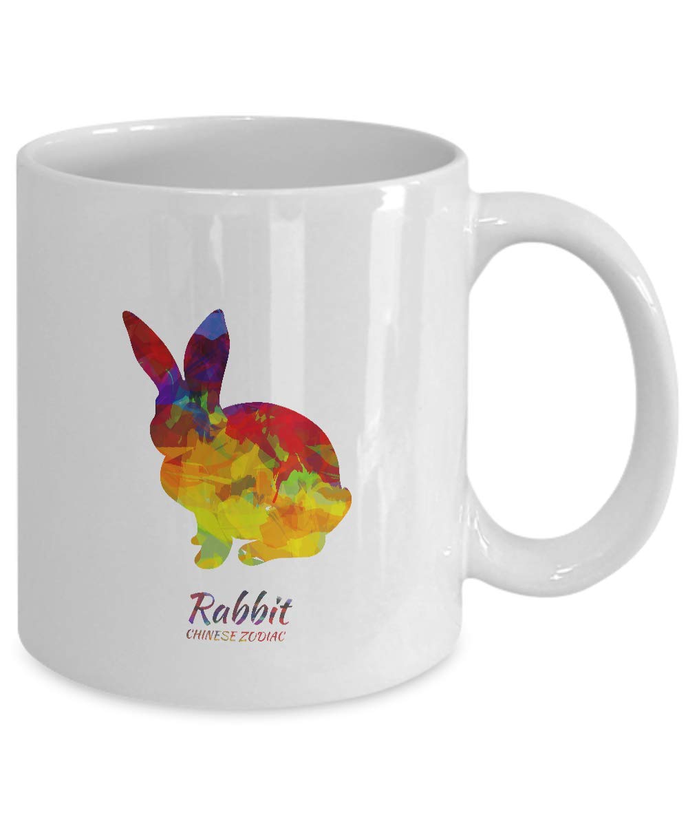 Chinese Zodiac Lunar New Year Mug - Rabbit, Horse, Monkey, Pig Horoscope Design for Tea & Coffee | Asian Astrology Mythology Gift for New Year Celebrations & Home Decor