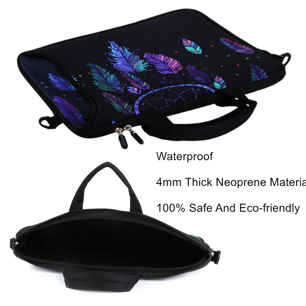 Violet Mist 11-13 Inch Laptop Shoulder Bag - Waterproof Neoprene Protective Sleeve with Handle & Shoulder Strap, Ideal for Work, School, and Travel