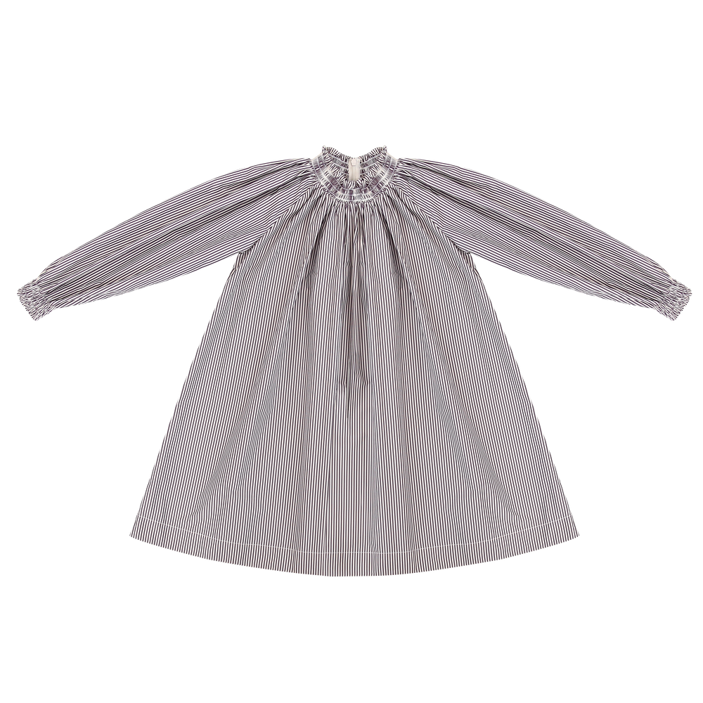 Little Parni Striped Plum Dress K445 - Elegant Floral Print Summer Dress for Women, Perfect for Beach Vacations, Parties & Casual Outings
