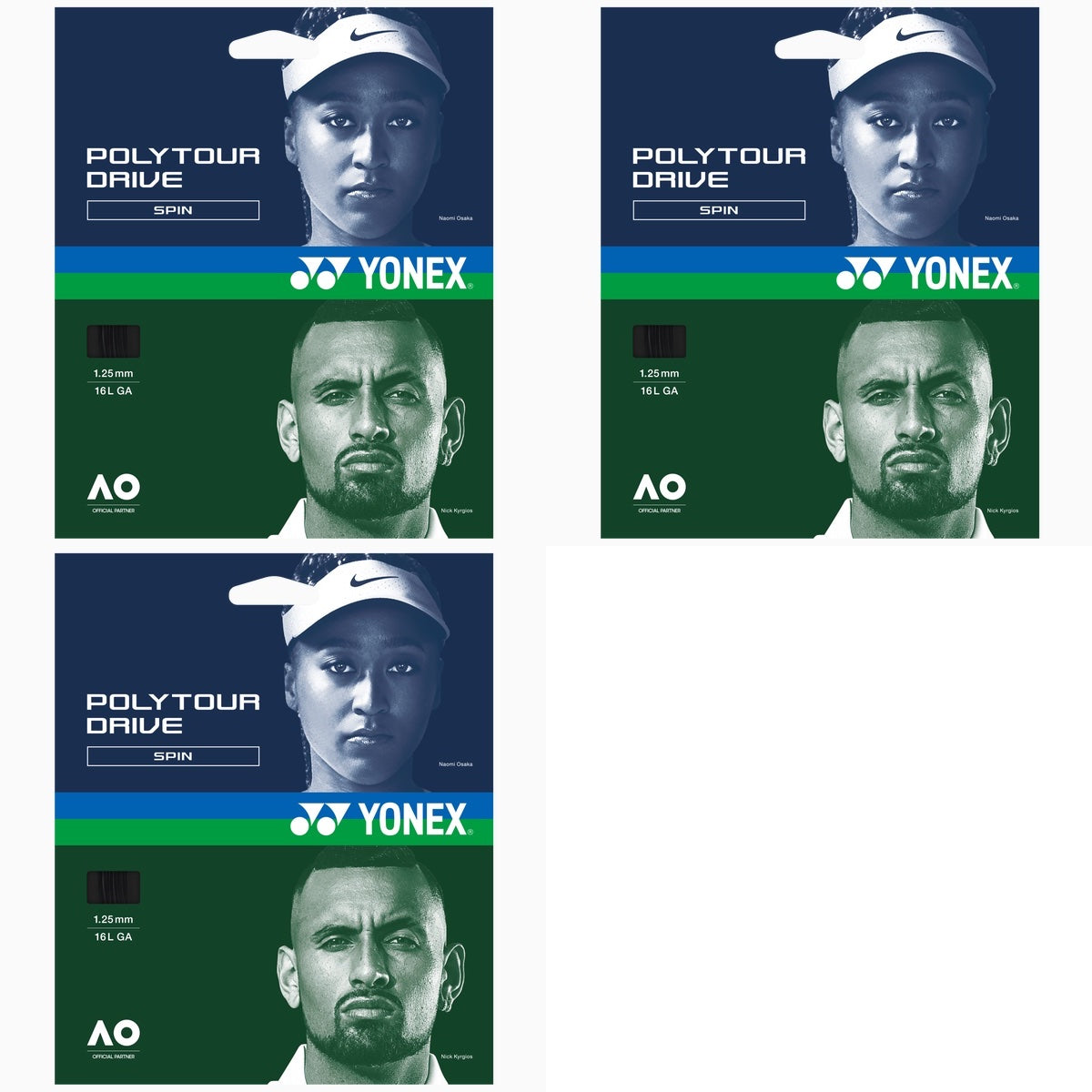 Yonex Poly Tour Drive Black Tennis String | High-Performance Polyester String for Tennis Rackets | Perfect for Competitive Play & Tournament Matches