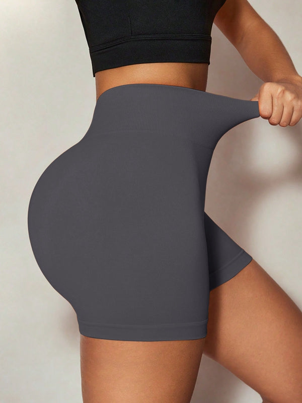 ZASUWA Women's Super Deep V Back Seamless Shorts - Sexy High Waist Workout Shorts for Yoga, Gym & Running