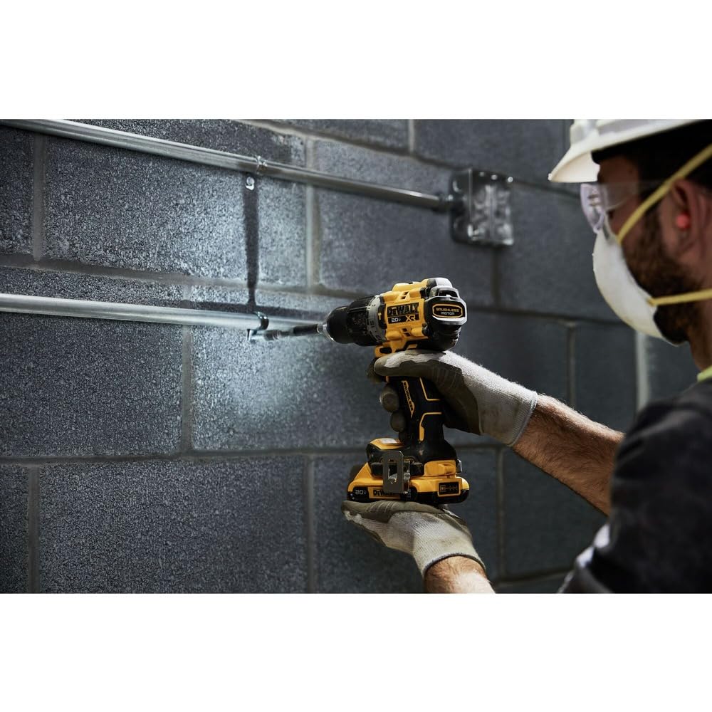 DEWALT 20V MAX Cordless Brushless Hammer Drill - 1/2 Inch Compact Drill Driver with 2-Speed Settings (DCD805B Bare Tool) - Perfect for Construction, Woodworking, and DIY Home Projects