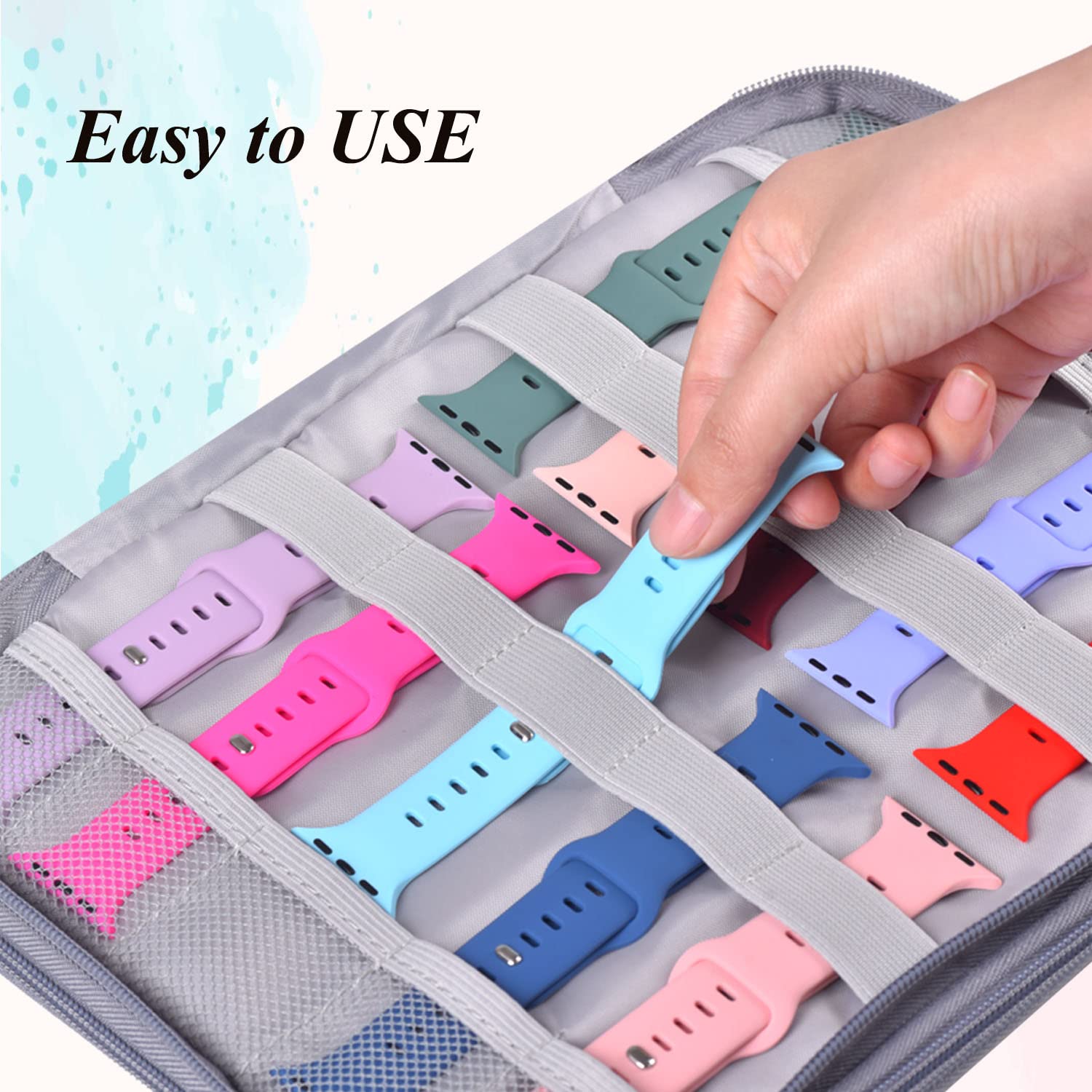 Leopard Print Watch Band Storage Case & Organizer - Holds 35 Watch Straps & Accessories | Perfect for Travel, Collection Display & Watch Enthusiasts