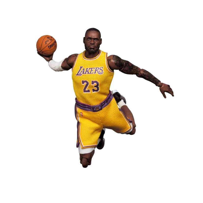 MAFEX LeBron James Lakers Home Team Action Figure Box Set - NBA Collectible for Fans & Display - Perfect for Gifts, Game Room Decor, and Basketball Memorabilia Collection