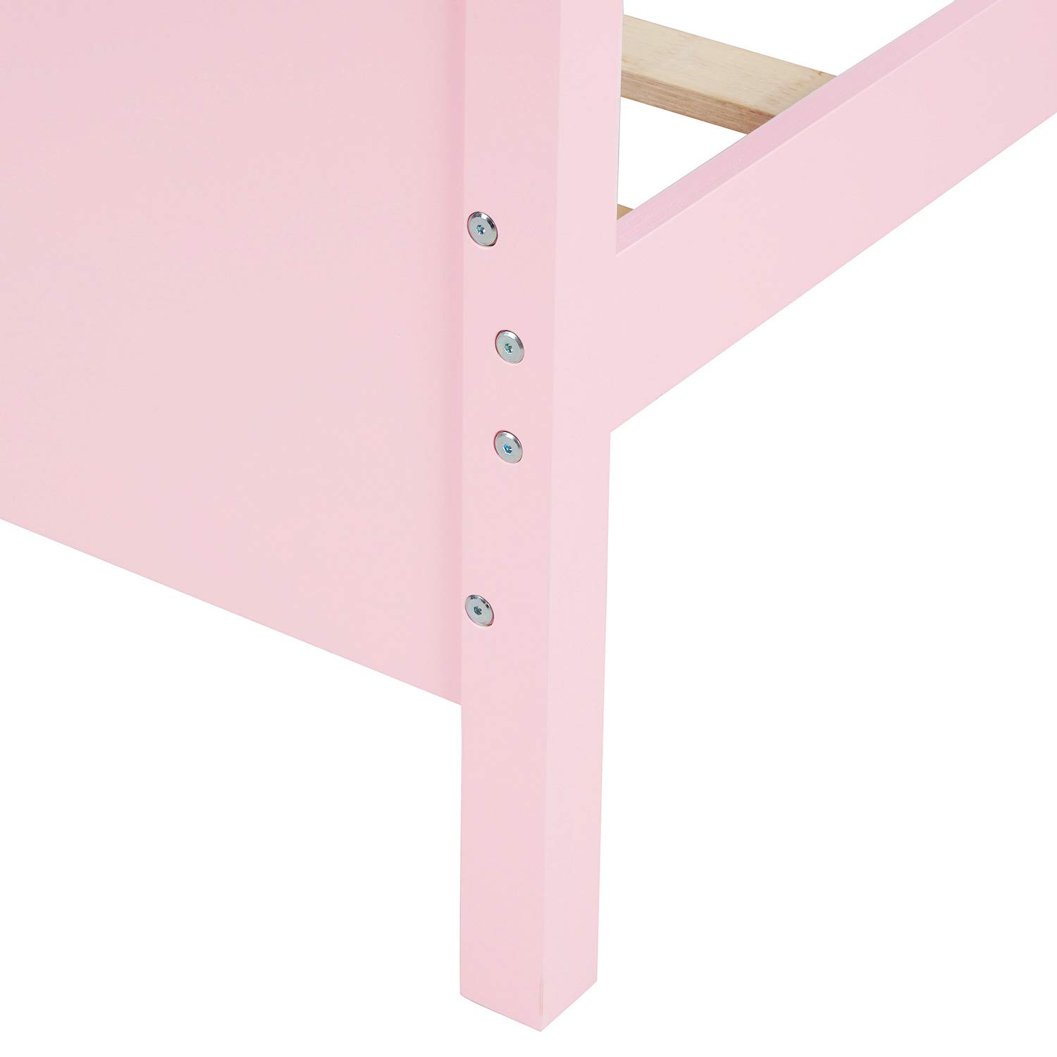 Merax Twin Bed Frame with Headboard and Footboard - Wooden Platform Bed for Kids, Guest Room & Girls Bedroom - Pink Twin Size Bed for Small Spaces, Dorm Rooms & Cozy Bedrooms