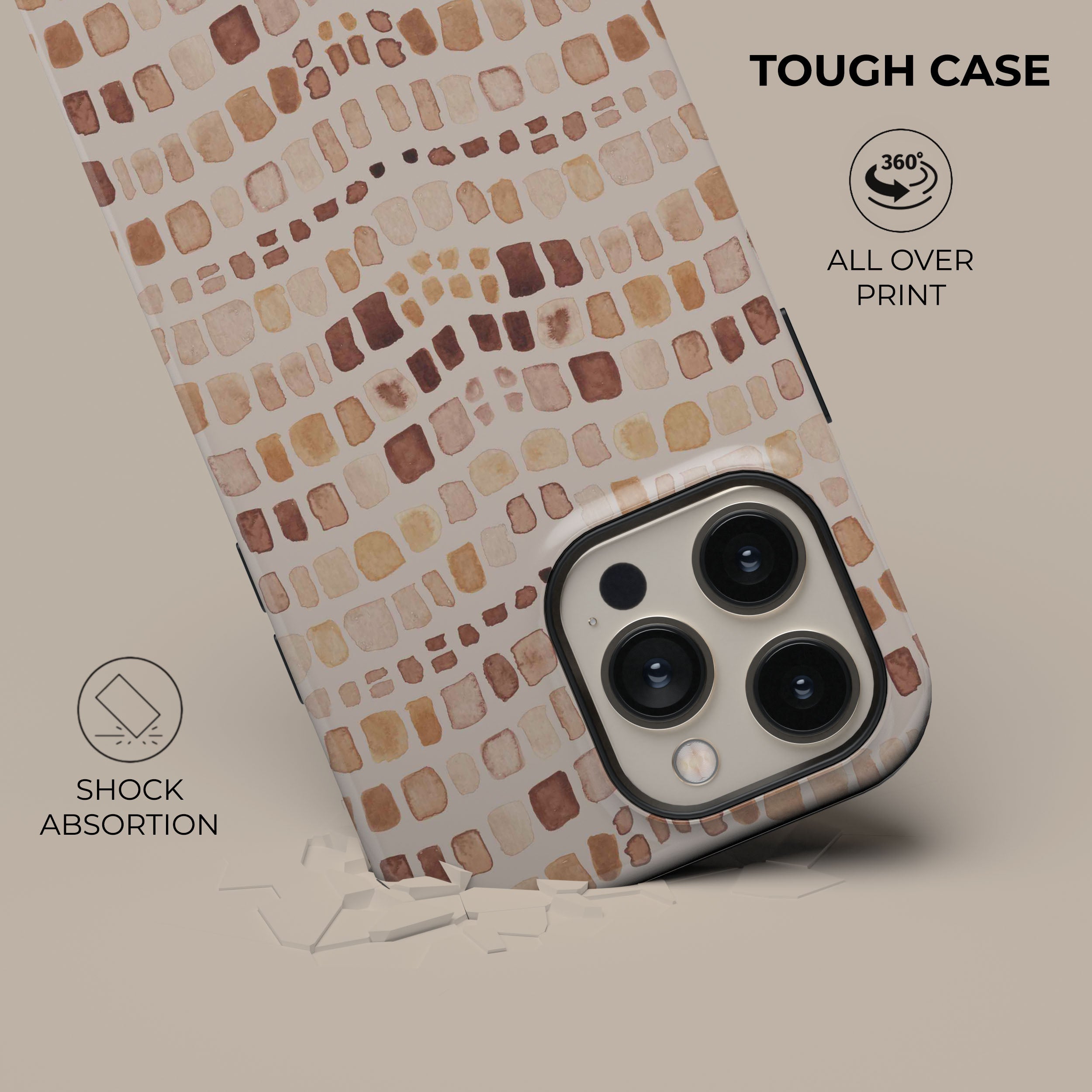 Beige Watercolor Safari Phone Case - Stylish & Durable Protective Cover for iPhone & Android - Perfect for Travel, Outdoor Adventures & Everyday Use