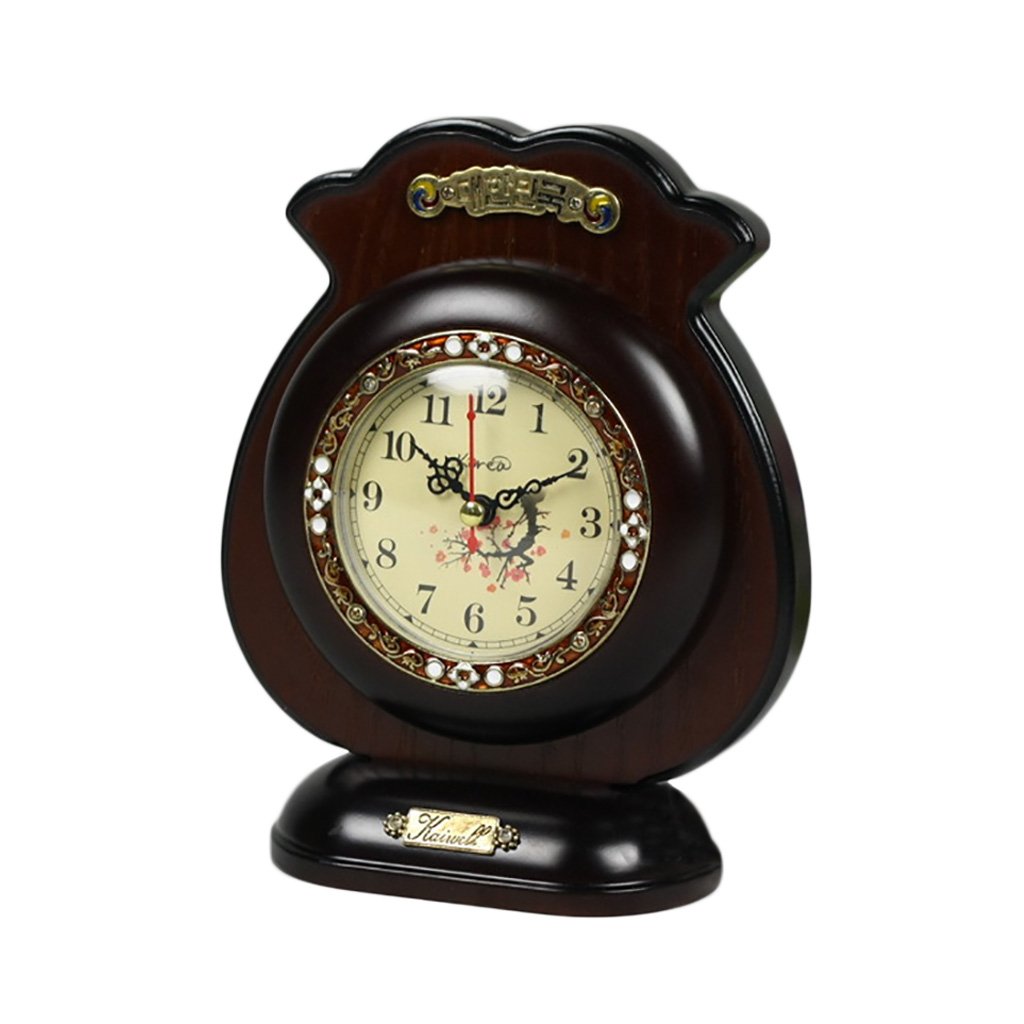 Vintage Wooden Quartz Mantel Clock - Retro Desk and Shelf Clock for Living Room, Office, Bedroom Decor | Perfect for Home, Office, and Gift Giving
