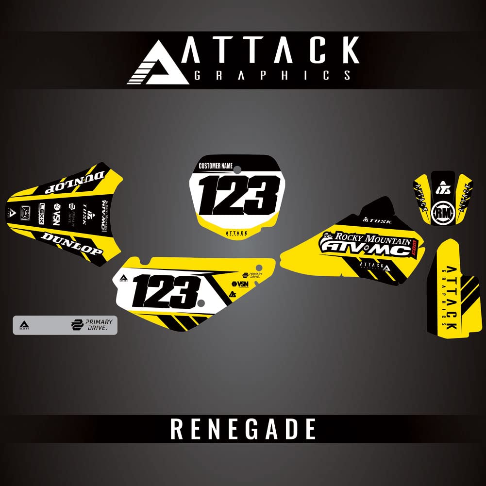 Custom Suzuki RM85 2009 Complete Bike Graphics Kit by Attack Graphics - High-Quality Dirt Bike Decals for Motocross & Off-Road Racing